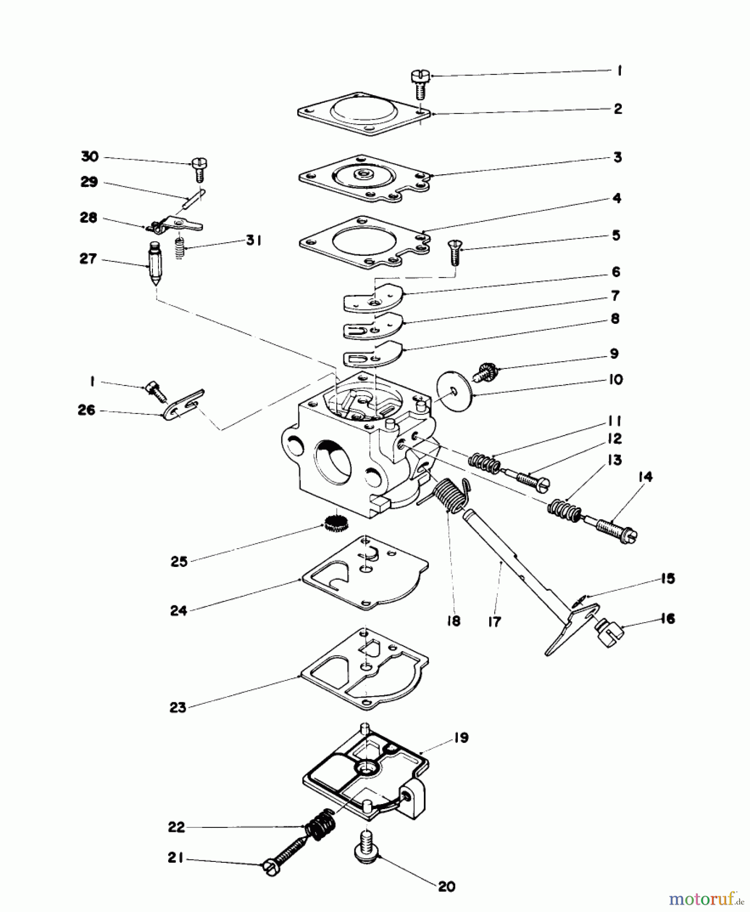  Toro Neu Blowers/Vacuums/Chippers/Shredders 30940 - Toro 40cc Back Pack Blower, 1984 (4000001-4999999) CARBURETOR ASSEMBLY