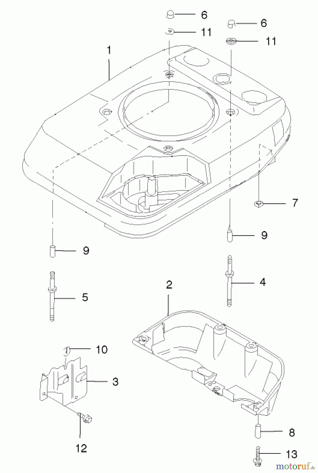 Toro Neu Mowers, Walk-Behind Seite 2 22170 - Toro Recycler Mower, 2002 (220000001-220999999) COVER/COOLING ASSEMBLY