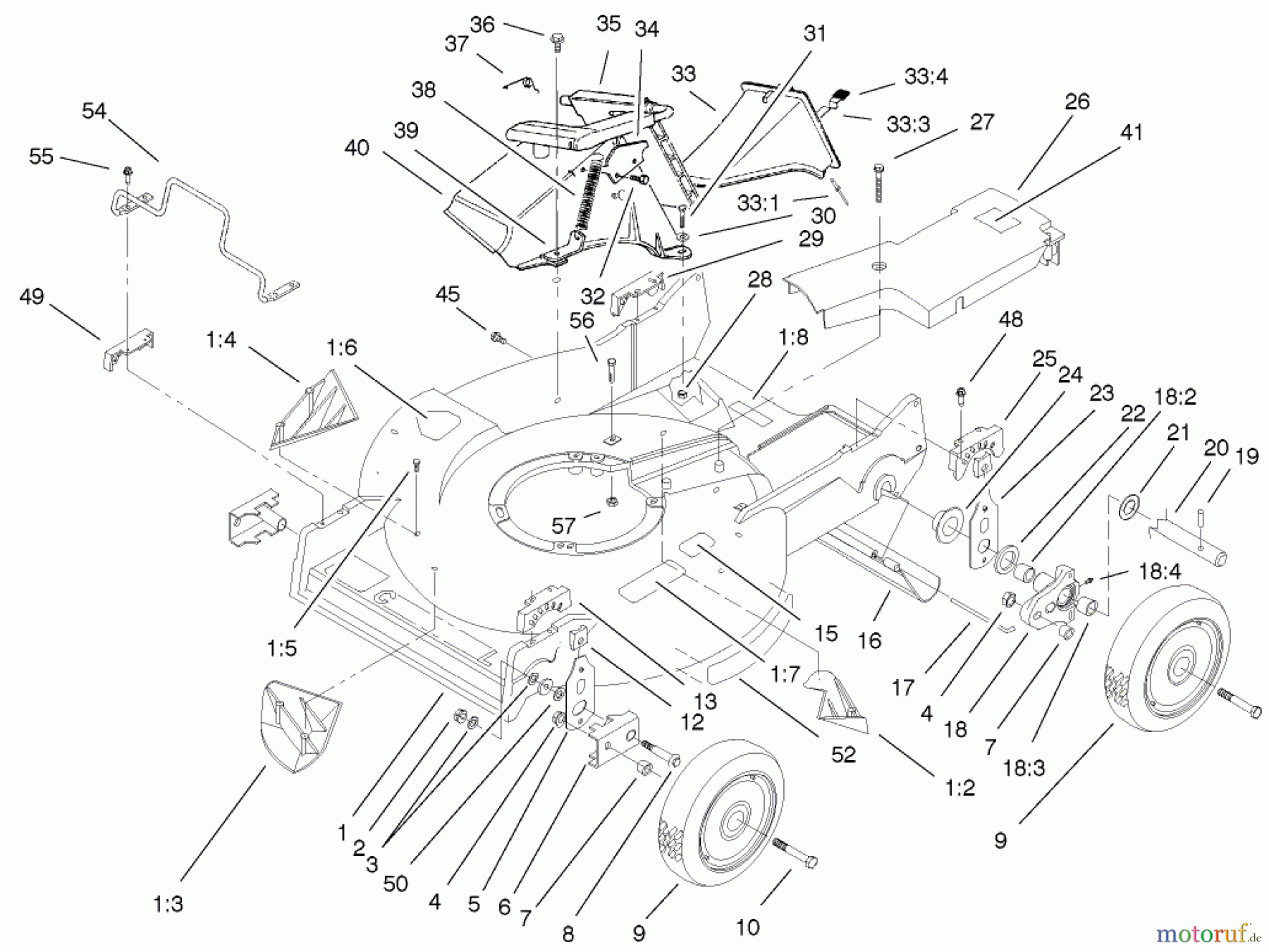 Toro Neu Mowers, Walk-Behind Seite 2 22170 - Toro Recycler Mower, 2002 (220000001-220999999) HOUSING ASSEMBLY