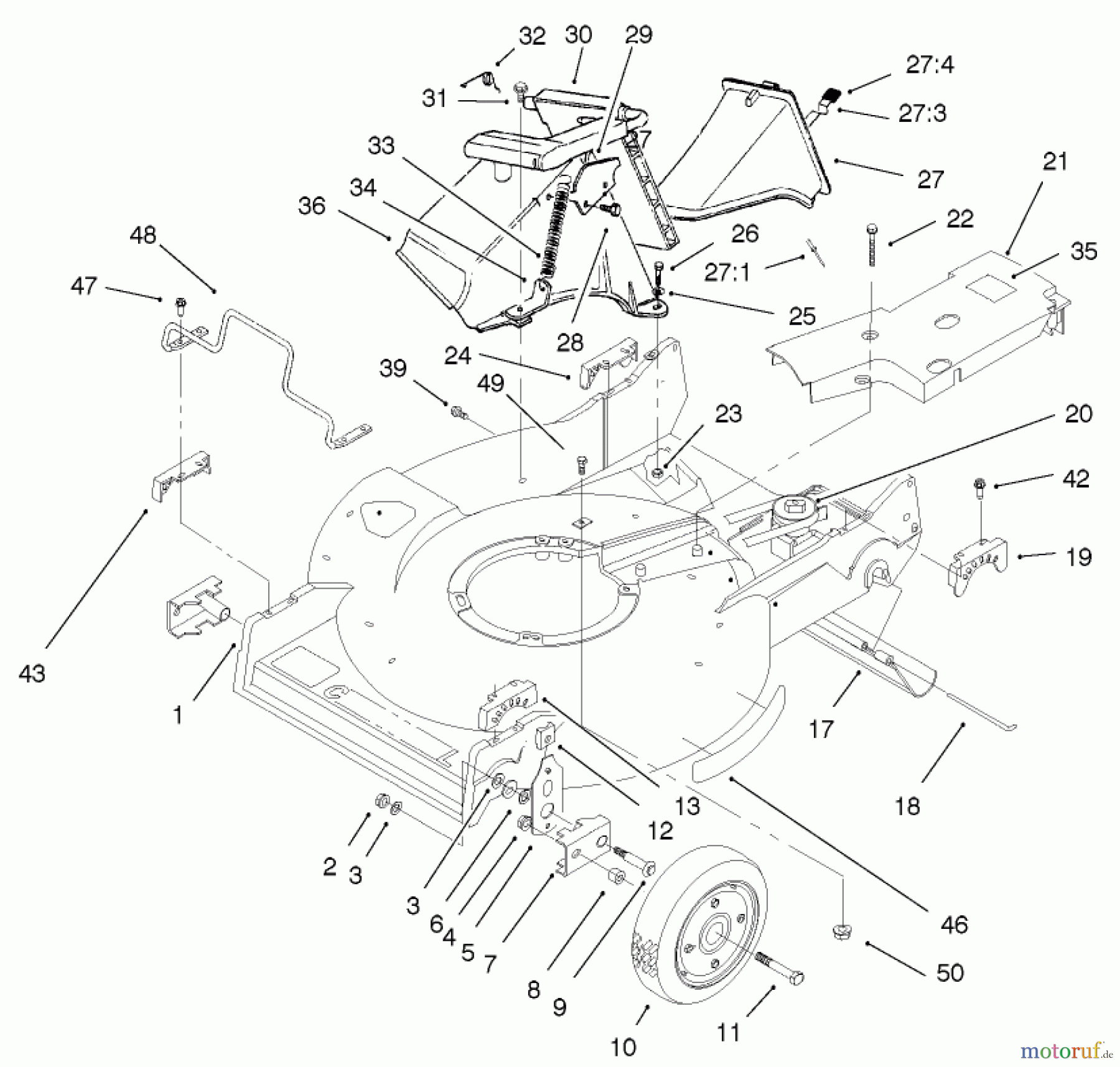  Toro Neu Mowers, Walk-Behind Seite 2 22171 - Toro Recycler Mower, 2001 (210000001-210999999) HOUSING ASSEMBLY