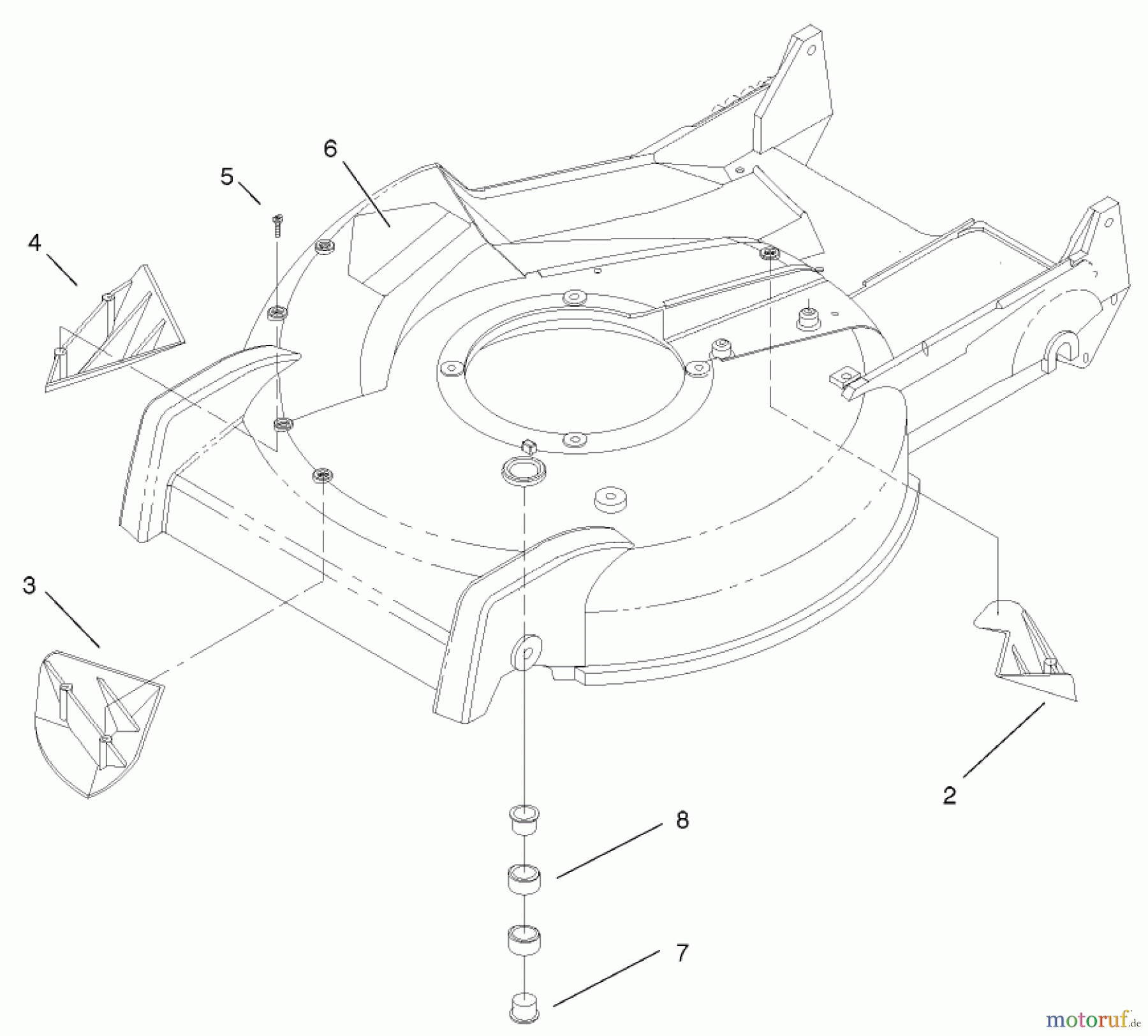  Toro Neu Mowers, Walk-Behind Seite 2 22172 - Toro Recycler Mower, 2003 (230000001-230999999) HOUSING ASSEMBLY 98-7146