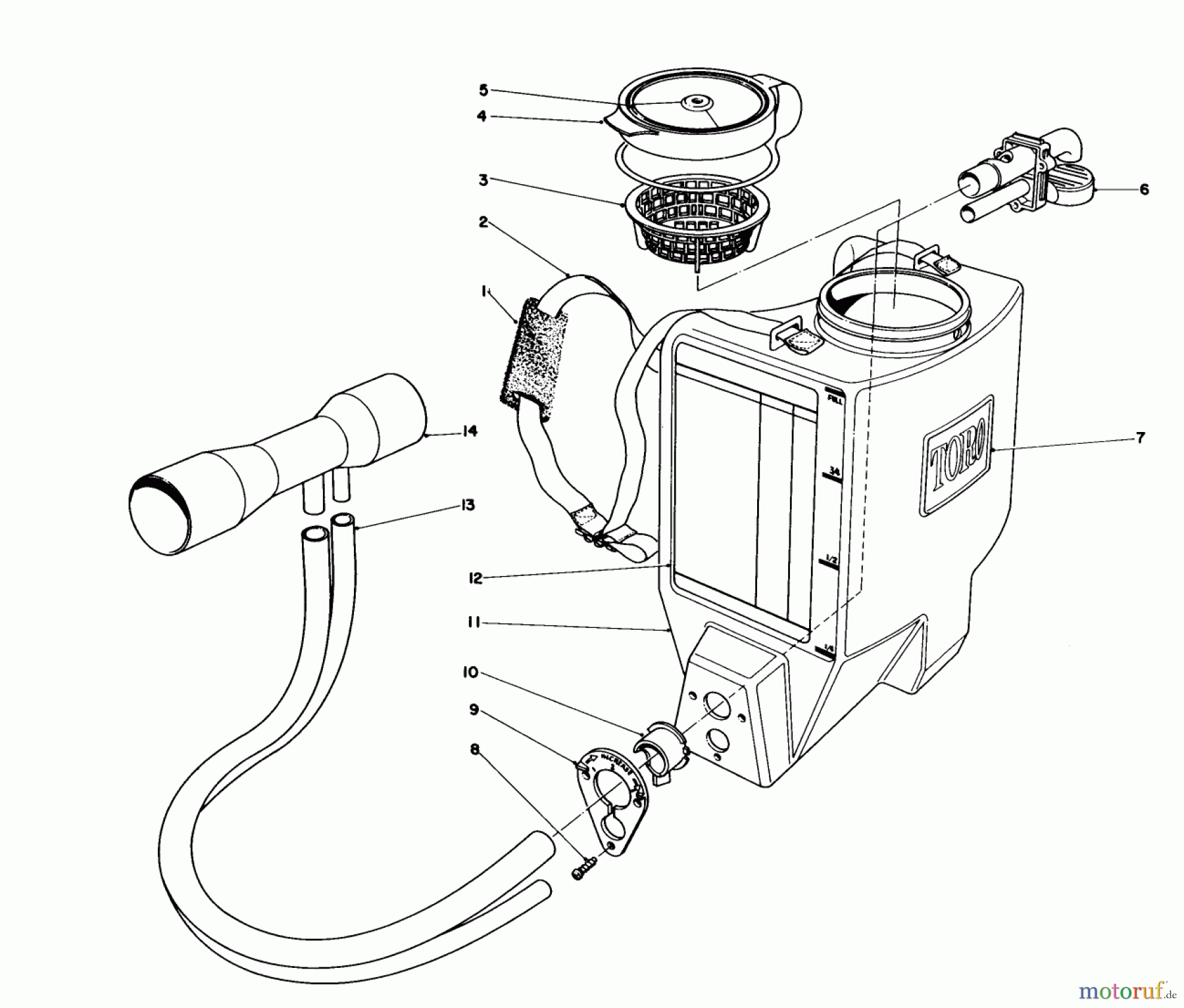 Toro Neu Blowers/Vacuums/Chippers/Shredders 51530 (400 TX) - Toro 400 TX Air Rake, 1984 (4000001-4999999) BROADCAST SPREADER ATTACHMENT MODEL 51525 (OPTIONAL)