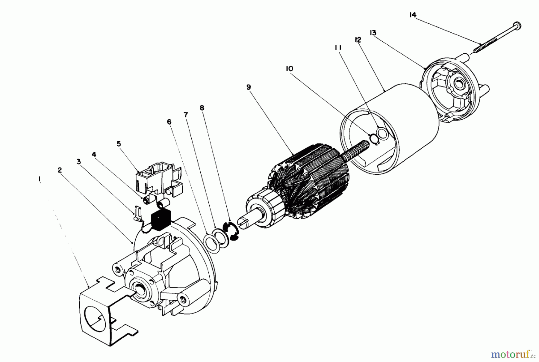 Toro Neu Blowers/Vacuums/Chippers/Shredders 51540 (500 TBX) - Toro 500 TBX Rake-O-Vac, 1984 (4000001-4999999) MOTOR ASSEMBLY