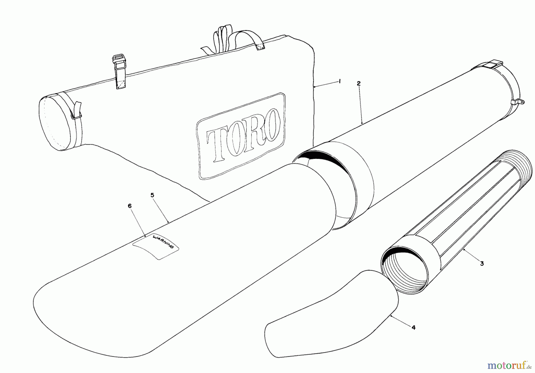 Toro Neu Blowers/Vacuums/Chippers/Shredders 51540 (500 TBX) - Toro 500 TBX Rake-O-Vac, 1984 (4000001-4999999) RAKE-O-VAC BAGGING KIT MODEL 51523 (STANDARD ON MODEL 51540 OPTIONAL ON MODEL 51530)