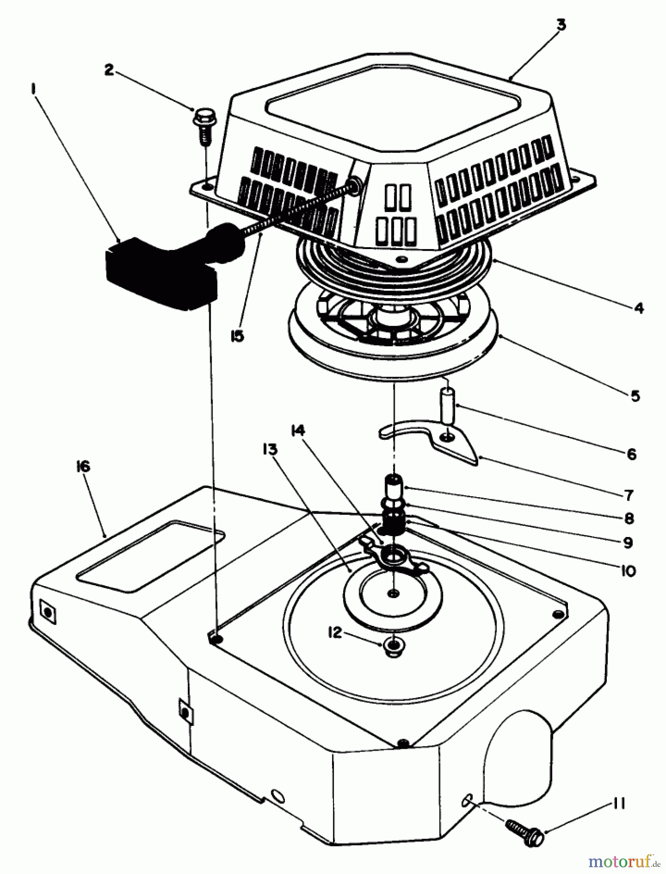 Toro Neu Mowers, Walk-Behind Seite 2 22621 - Toro Lawnmower, 1987 (7000001-7999999) RECOIL ASSEMBLY