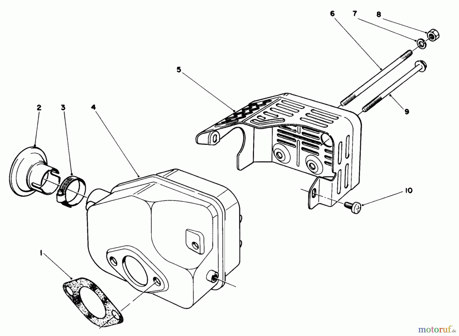 Toro Neu Mowers, Walk-Behind Seite 2 22581 - Toro Lawnmower, 1991 (1000001-1999999) MUFFLER ASSEMBLY (MODEL NO. 47PL0-3)