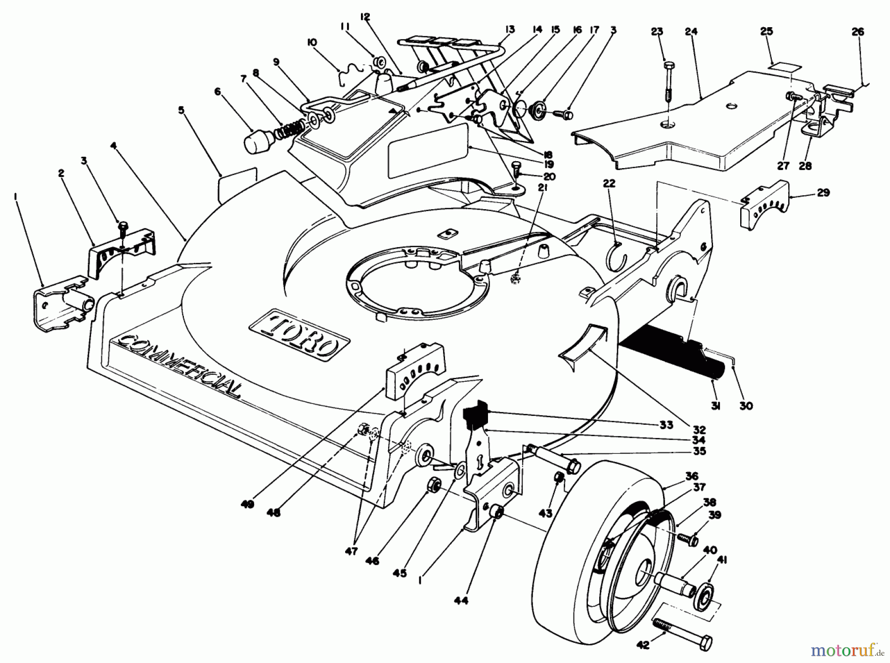 Toro Neu Mowers, Walk-Behind Seite 2 22621 - Toro Lawnmower, 1988 (8000001-8999999) HOUSING ASSEMBLY