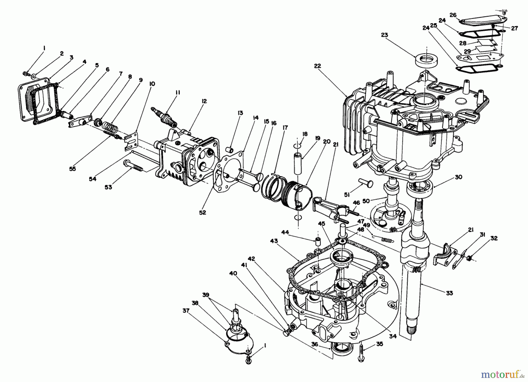 Toro Neu Mowers, Walk-Behind Seite 2 22622 - Toro Lawnmower, 1990 (0000001-0999999) CRANKCASE ASSEMBLY (ENGINE MODEL NO. VMH7-4)