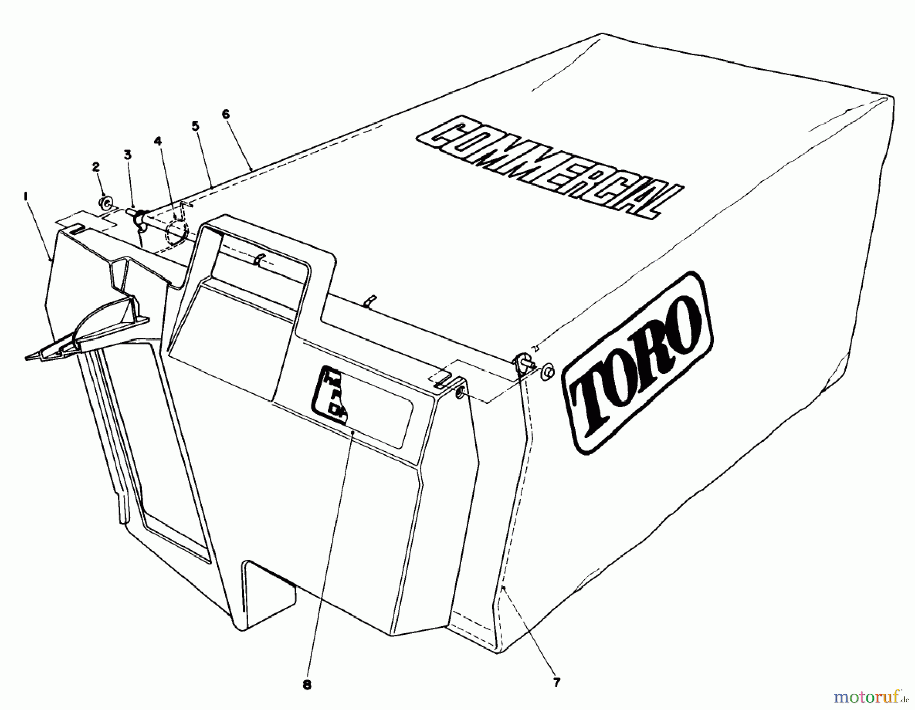 Toro Neu Mowers, Walk-Behind Seite 2 22623 - Toro Lawnmower, 1987 (7000001-7999999) GRASS BAG ASSEMBLY NO. 11-5609