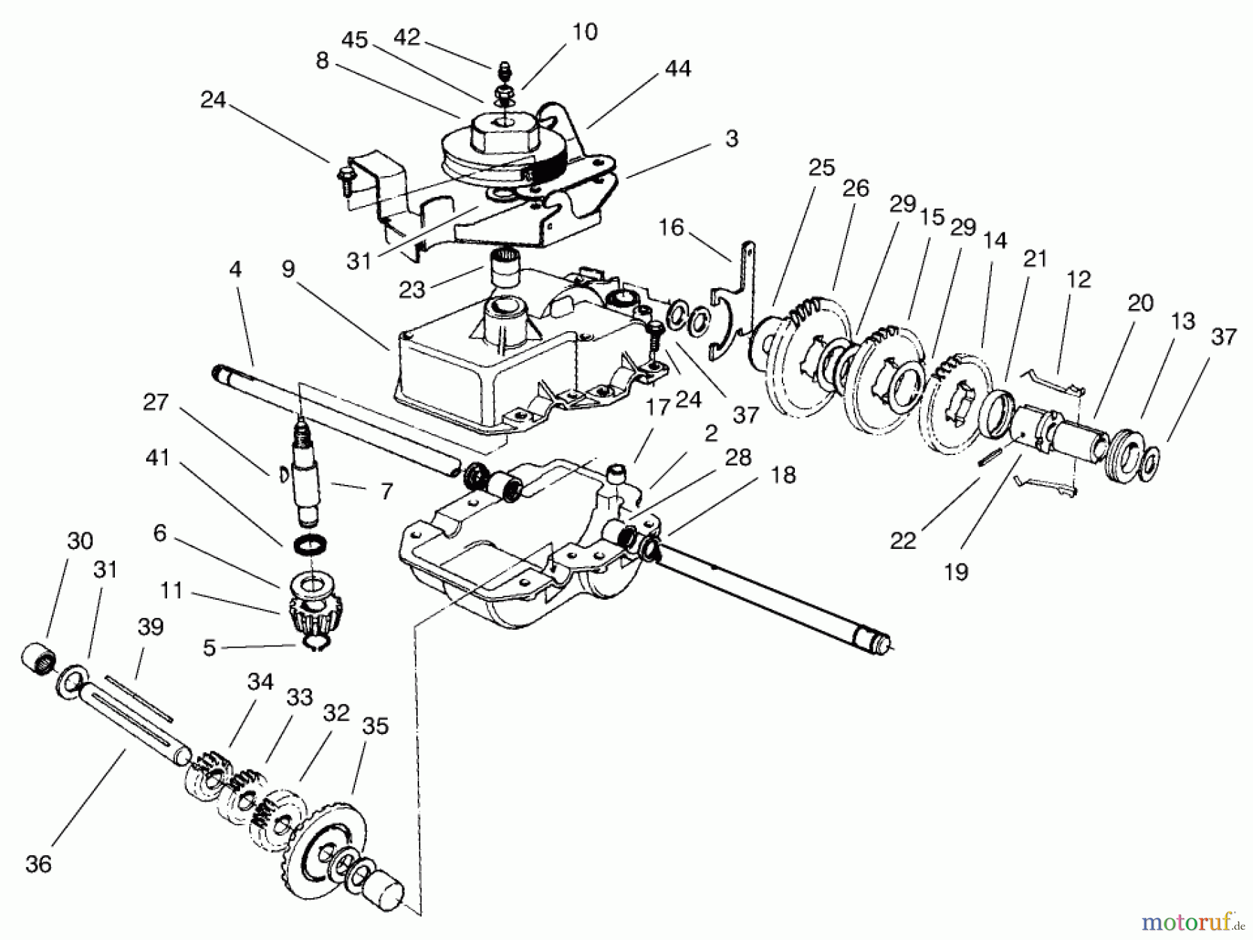  Toro Neu Mowers, Walk-Behind Seite 2 22680C - Toro Lawnmower, 1988 (8000001-8999999) GEAR CASE ASSEMBLY