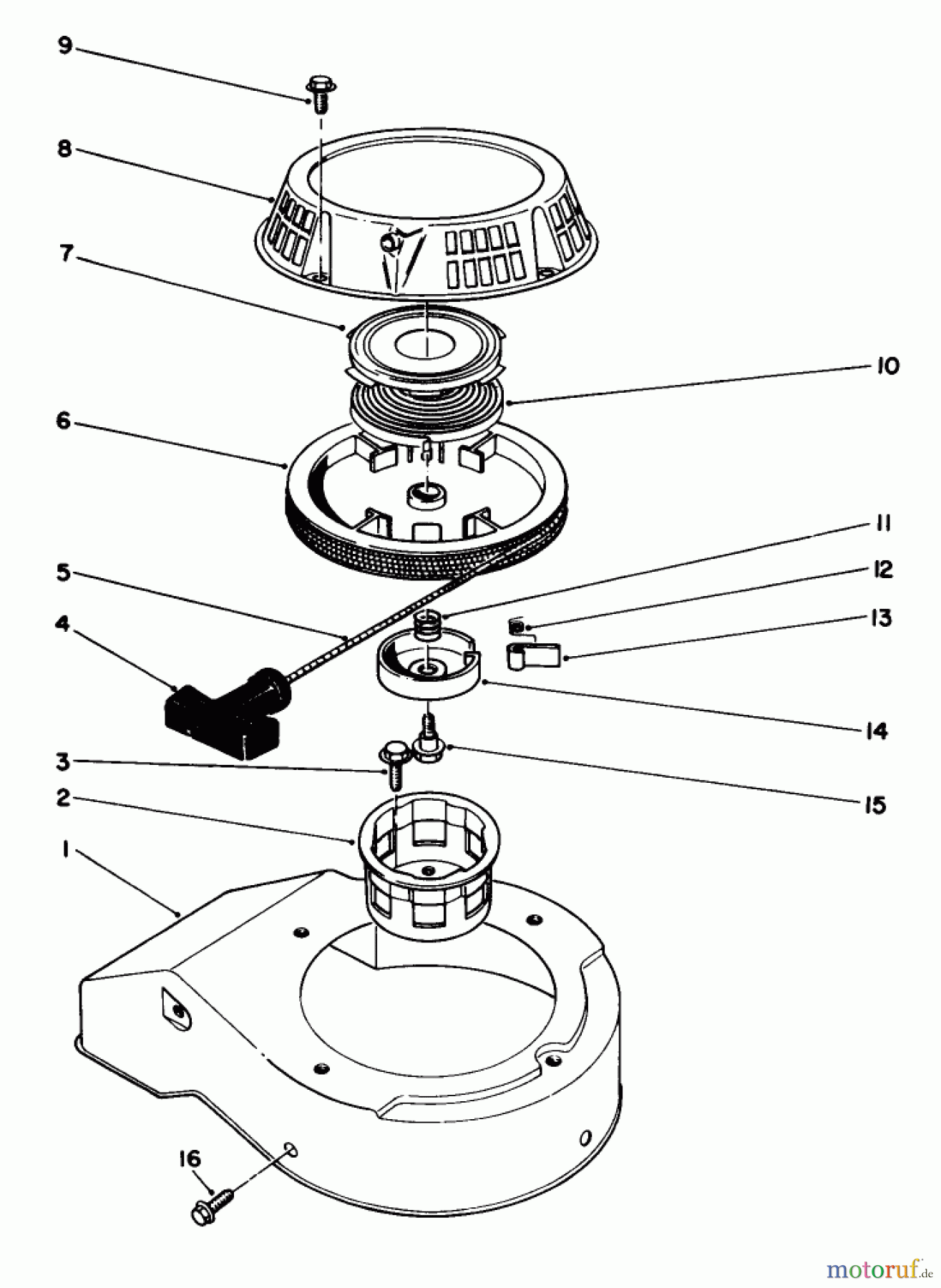  Toro Neu Mowers, Walk-Behind Seite 2 22700 - Toro Lawnmower, 1991 (1000001-1999999) RECOIL ASSEMBLY (MODEL NO. 47PL0-3)