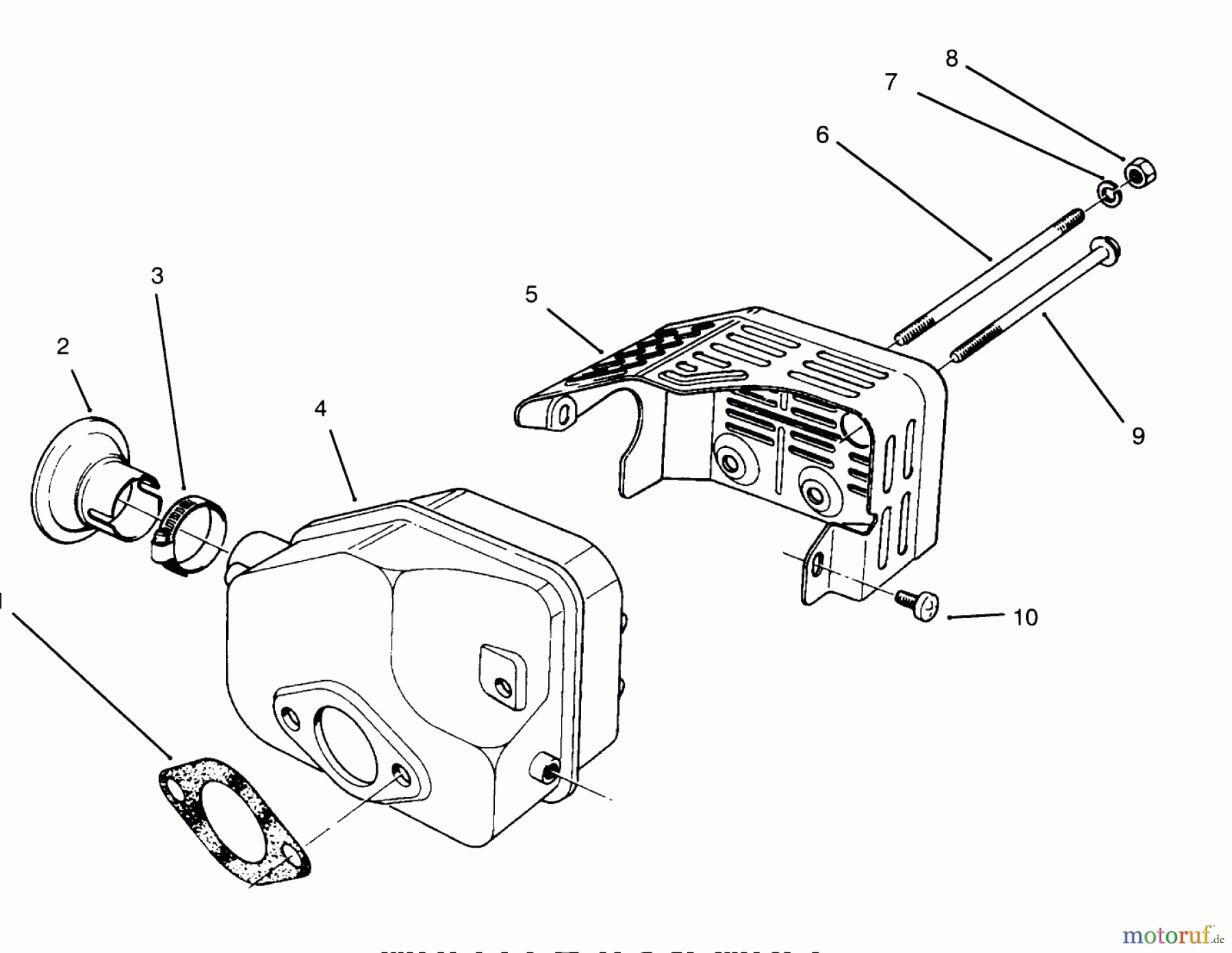  Toro Neu Mowers, Walk-Behind Seite 2 22700BC - Toro Lawnmower, 1995 (5900001-5999999) MUFFLER ASSEMBLY (MODEL NO. 47PR4-3)