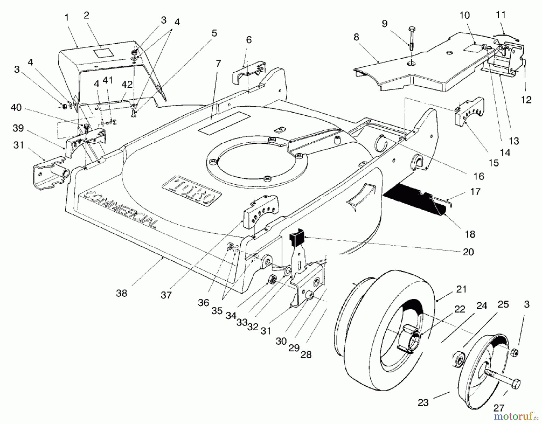  Toro Neu Mowers, Walk-Behind Seite 2 22701 - Toro Recycler Mower, 1997 (790000001-799999999) HOUSING ASSEMBLY