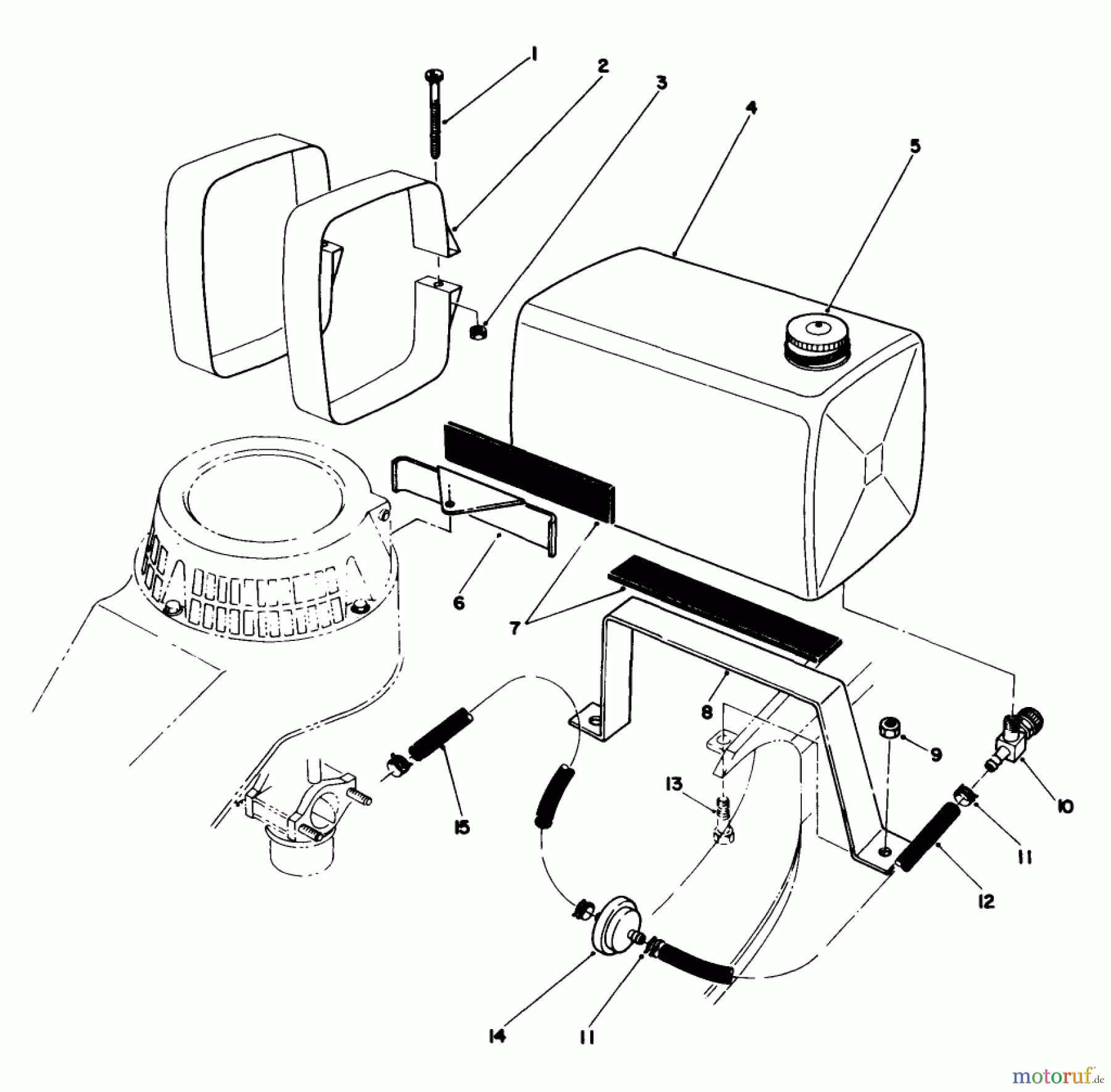  Toro Neu Mowers, Walk-Behind Seite 2 22710C - Toro Lawnmower, 1989 (SN 9900001-9999999) GAS TANK ASSEMBLY