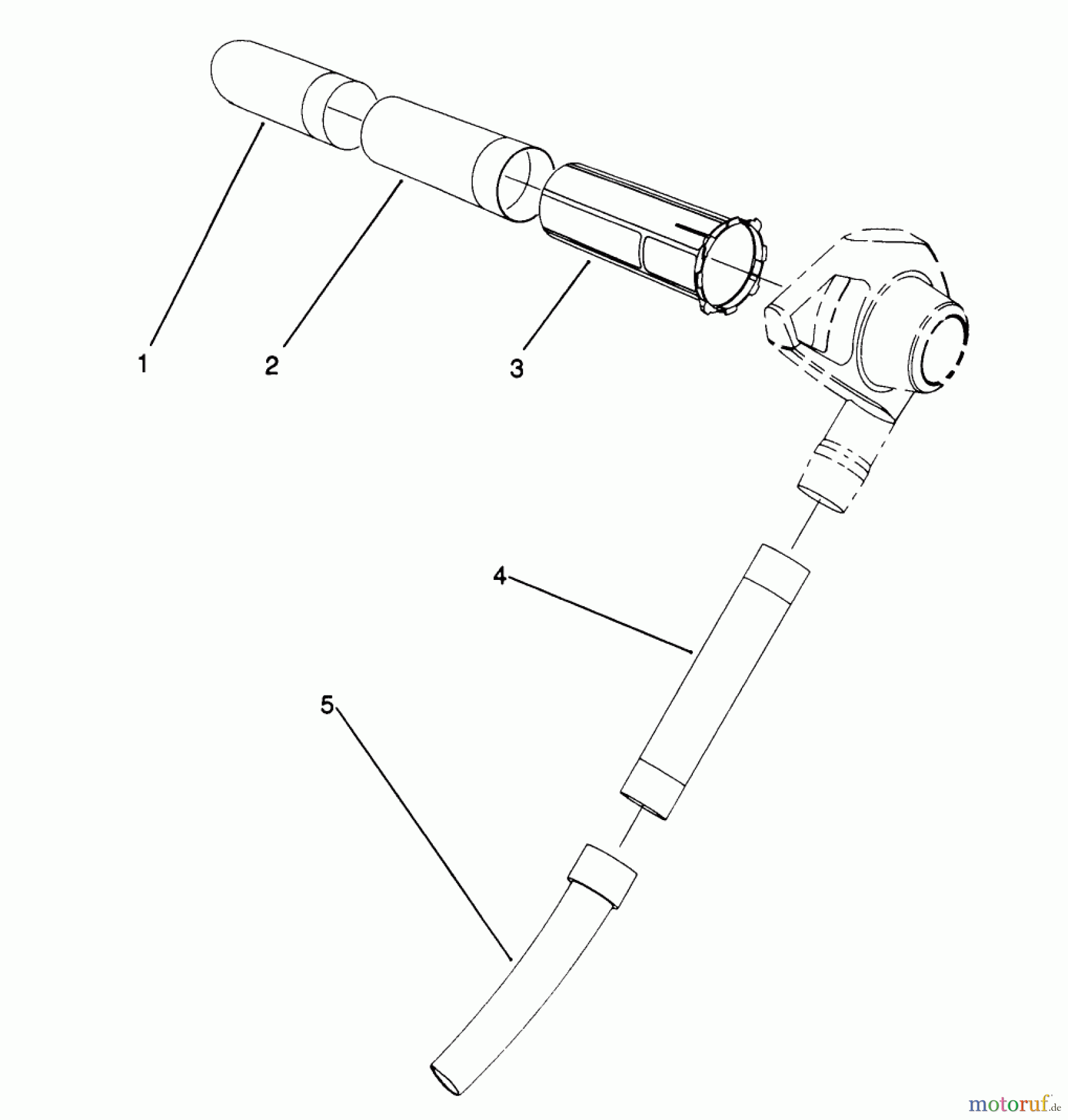 Toro Neu Blowers/Vacuums/Chippers/Shredders 51547 (700) - Toro 700 TBX Rake-O-Vac, 1992 (2000001-2999999) TUBE ASSEMBLY