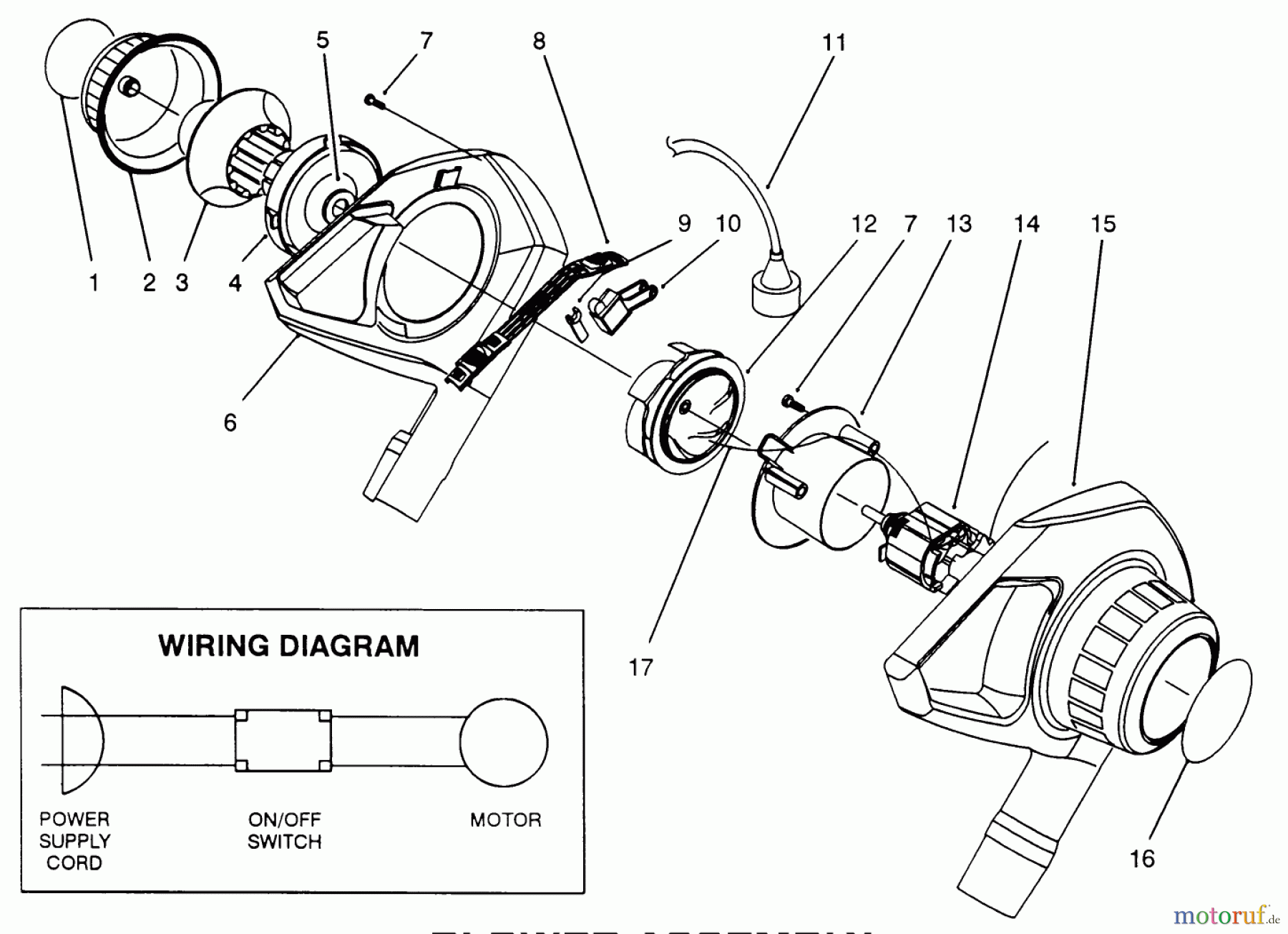 Toro Neu Blowers/Vacuums/Chippers/Shredders 51547 (700) - Toro 700 Rake-O-Vac, 1993 (39015000-39999999) BLOWER ASSEMBLY