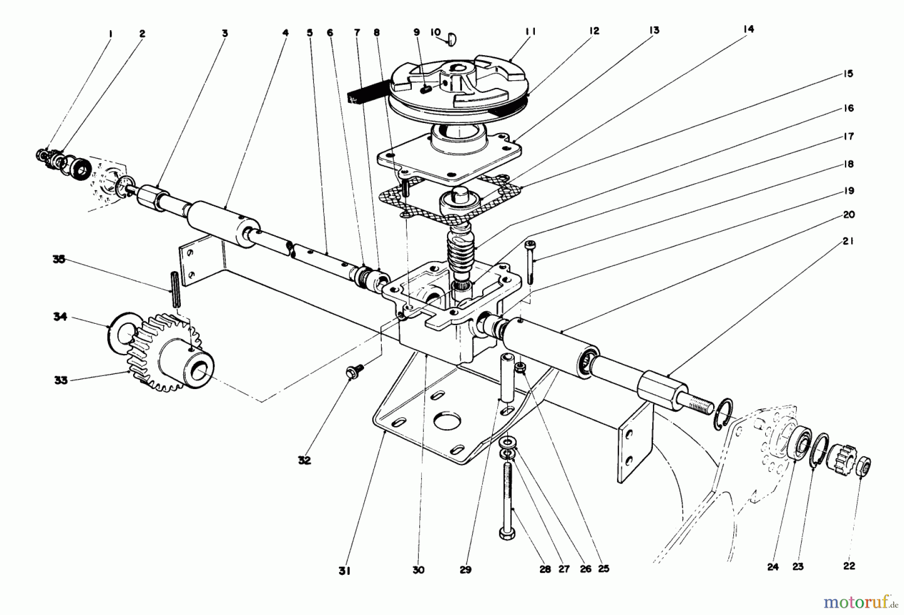 Toro Neu Mowers, Walk-Behind Seite 2 23158 - Toro Lawnmower, 1982 (2000001-2999999) GEAR CASE ASSEMBLY