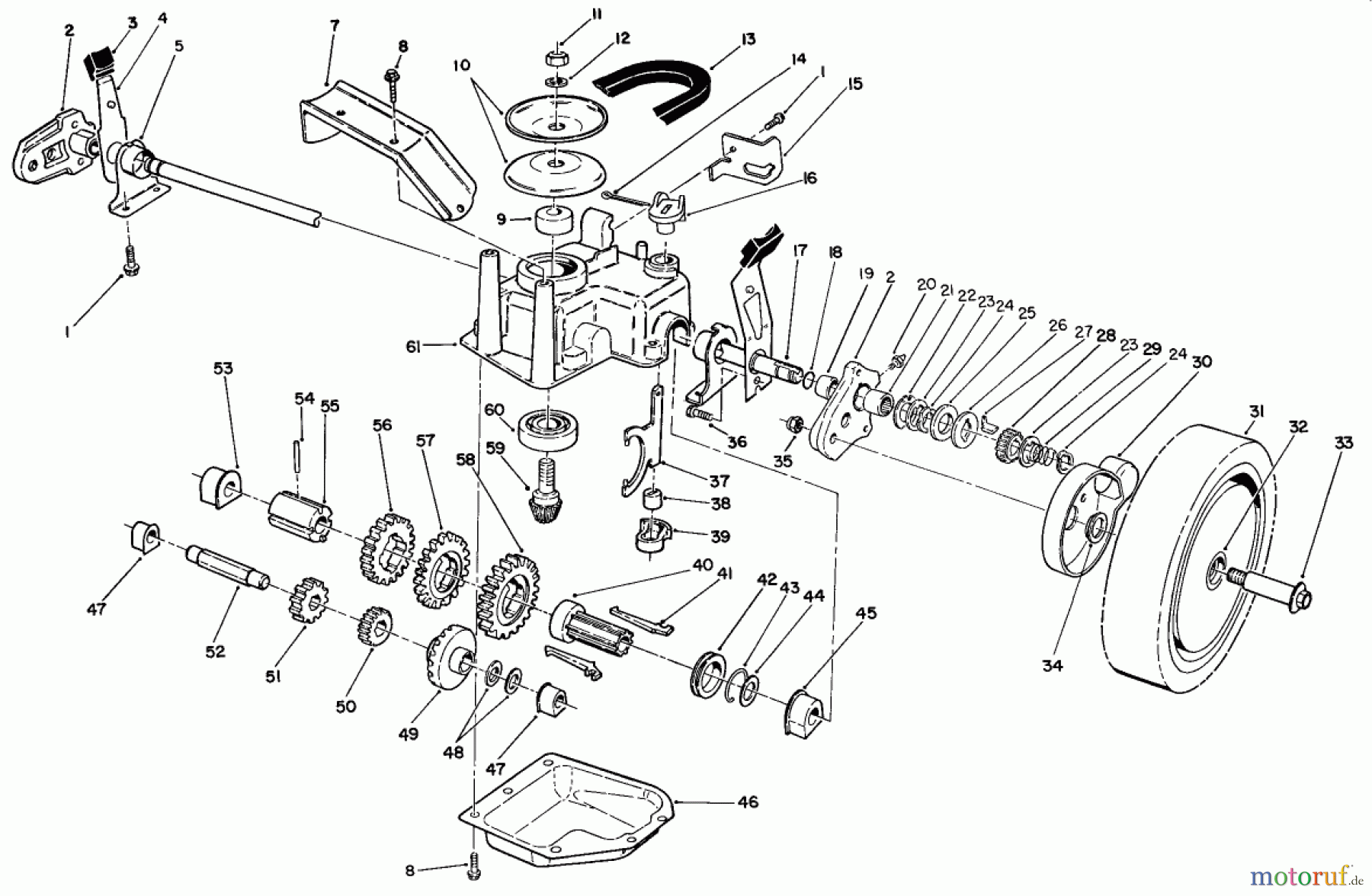 Toro Neu Mowers, Walk-Behind Seite 2 26620BG - Toro Lawnmower, 1992 (2000001-2999999) GEAR CASE ASSEMBLY
