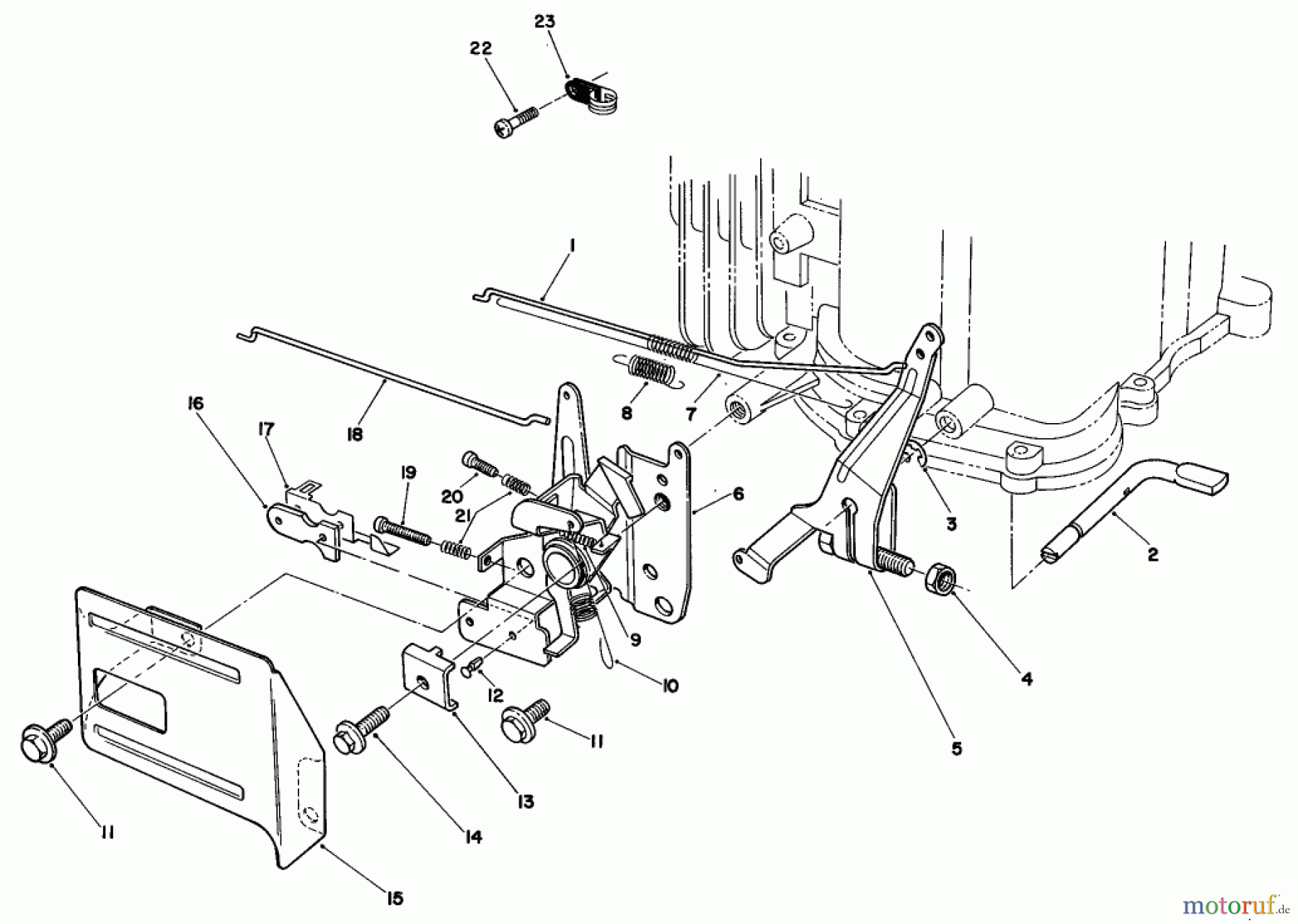 Toro Neu Mowers, Walk-Behind Seite 2 26620B - Toro Lawnmower, 1992 (2000001-2999999) GOVERNOR ASSEMBLY (ENGINE NO. VMM1-7)