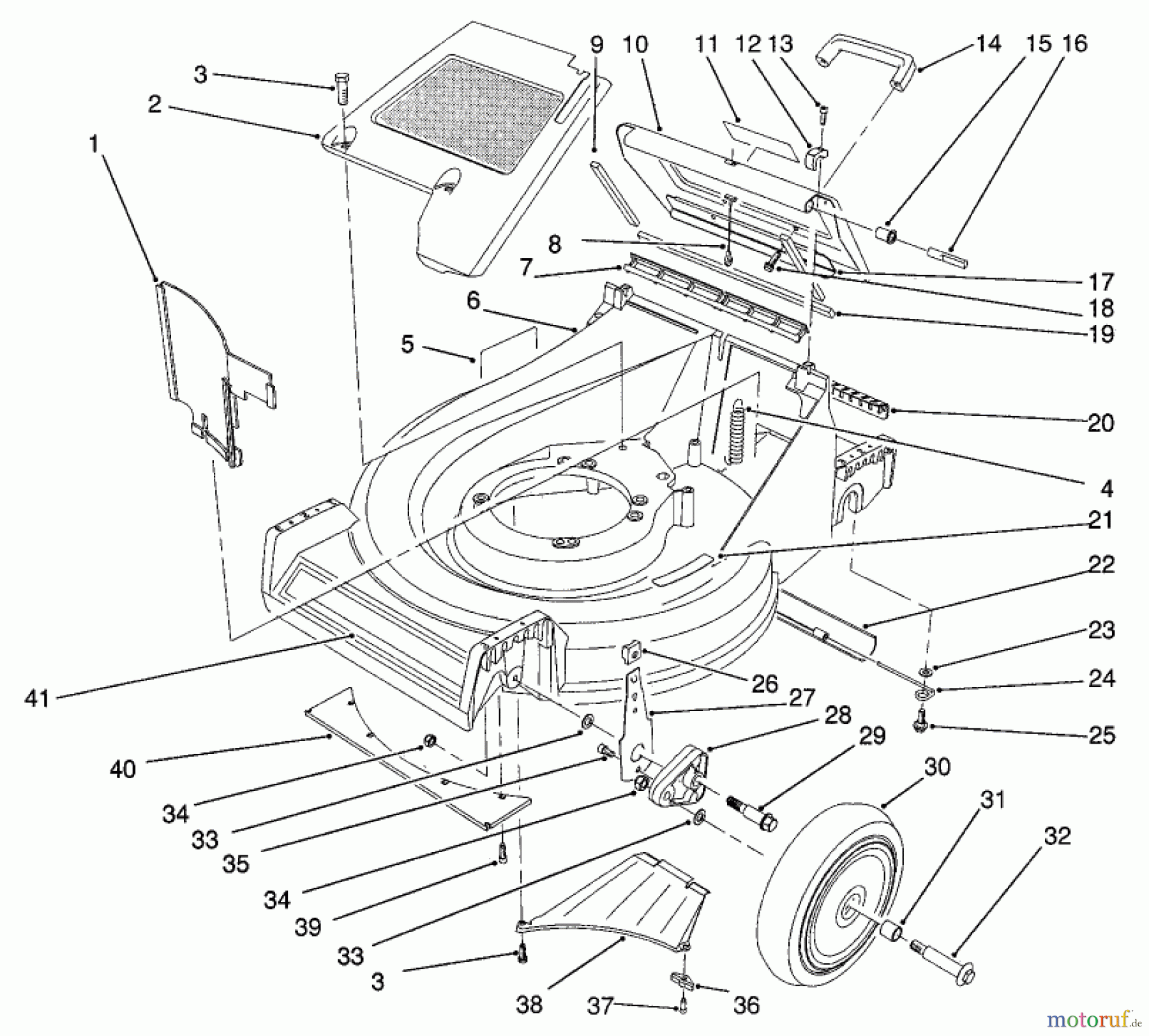Toro Neu Mowers, Walk-Behind Seite 2 26620B - Toro Lawnmower, 1992 (2000001-2999999) HOUSING ASSEMBLY