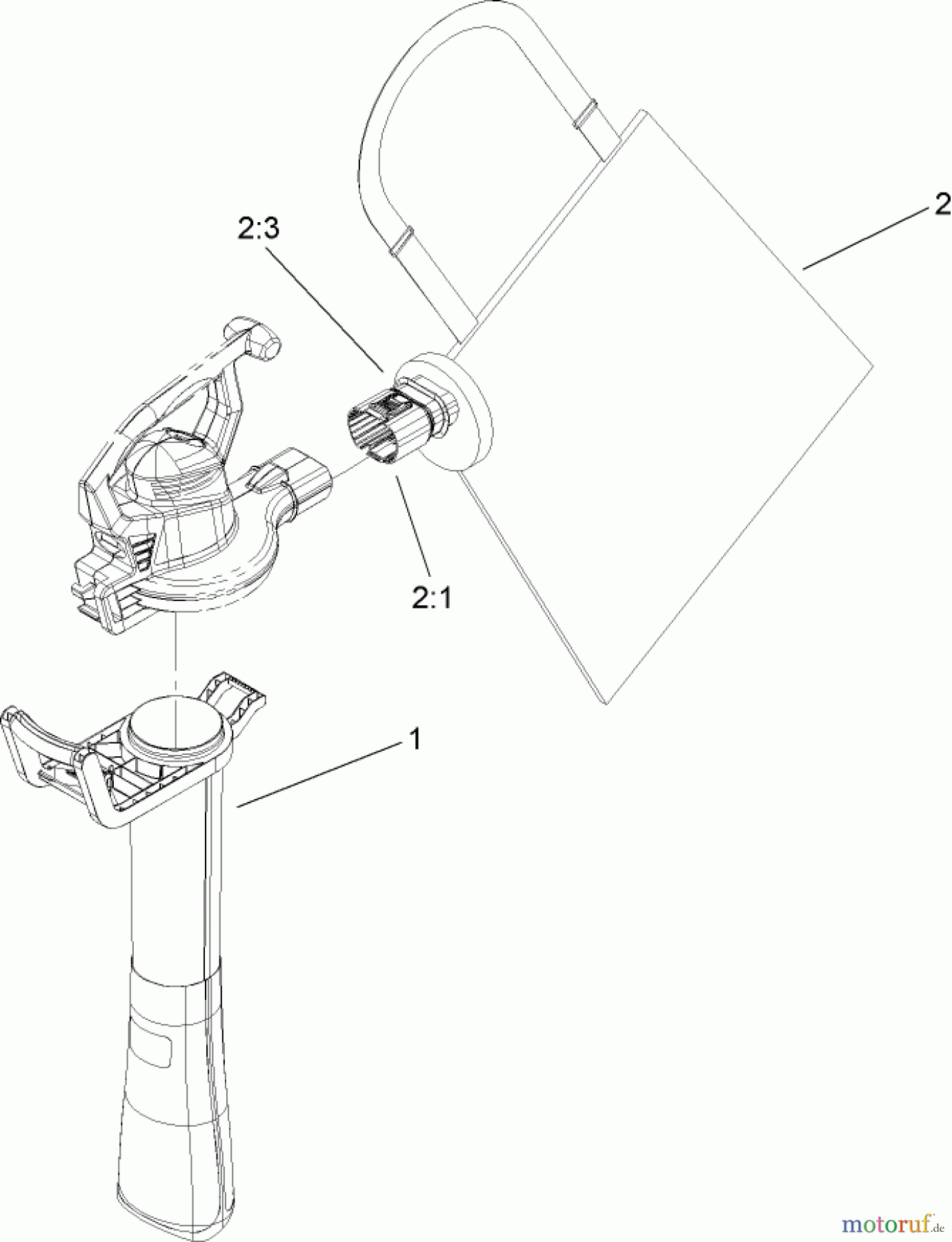 Toro Neu Blowers/Vacuums/Chippers/Shredders 51552 (325) - Toro Super 325 Blower/Vac, 2006 (260000001-260999999) BAG AND VAC TUBE ASSEMBLY