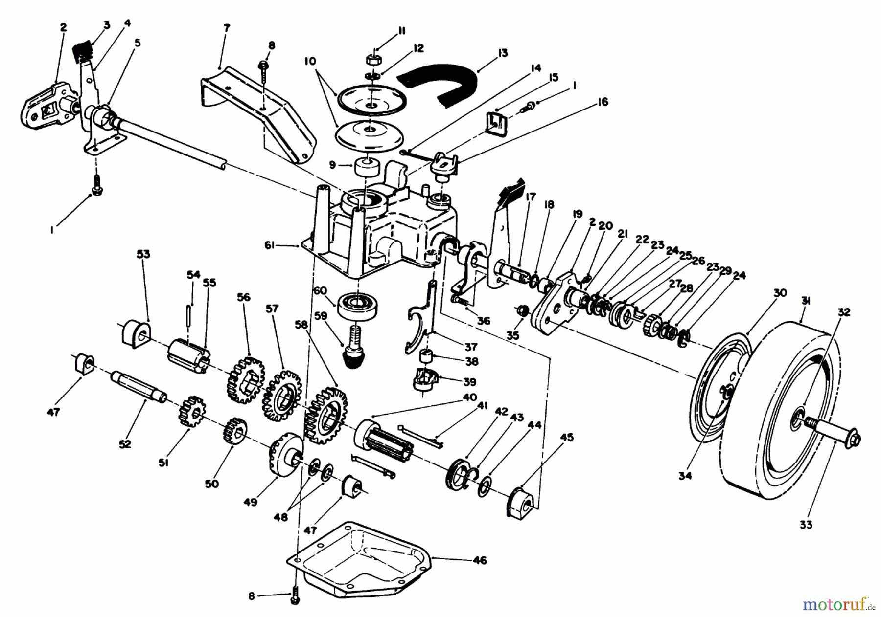 Toro Neu Mowers, Walk-Behind Seite 2 26620CG - Toro Lawnmower, 1989 (9000001-9999999) GEAR CASE ASSEMBLY