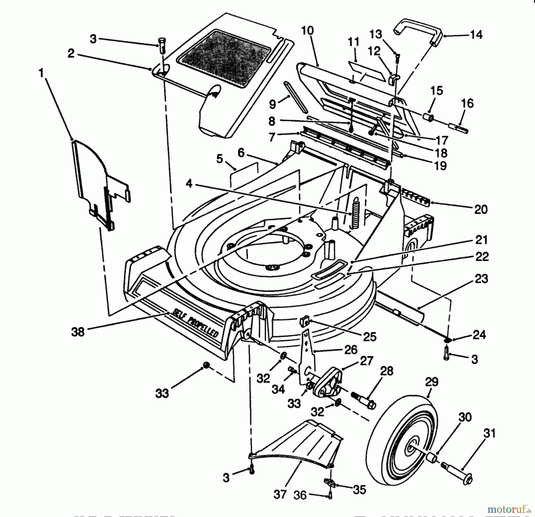Toro Neu Mowers, Walk-Behind Seite 2 26622 - Toro Lawnmower, 1989 (9000001-9999999) HOUSING ASSEMBLY (UNIT SERIAL NO. 9000101 THRU 9002425 AND 9010534 & UP)
