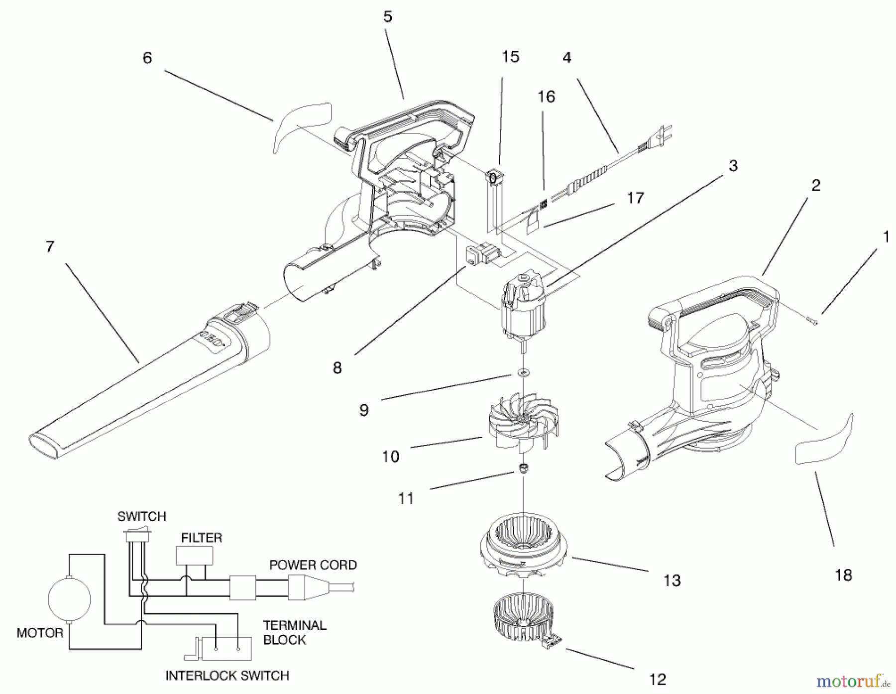 Toro Neu Blowers/Vacuums/Chippers/Shredders 51557 - Toro Super Blower Vac, 1998 (890000001-899999999) BLOWER ASSEMBLY