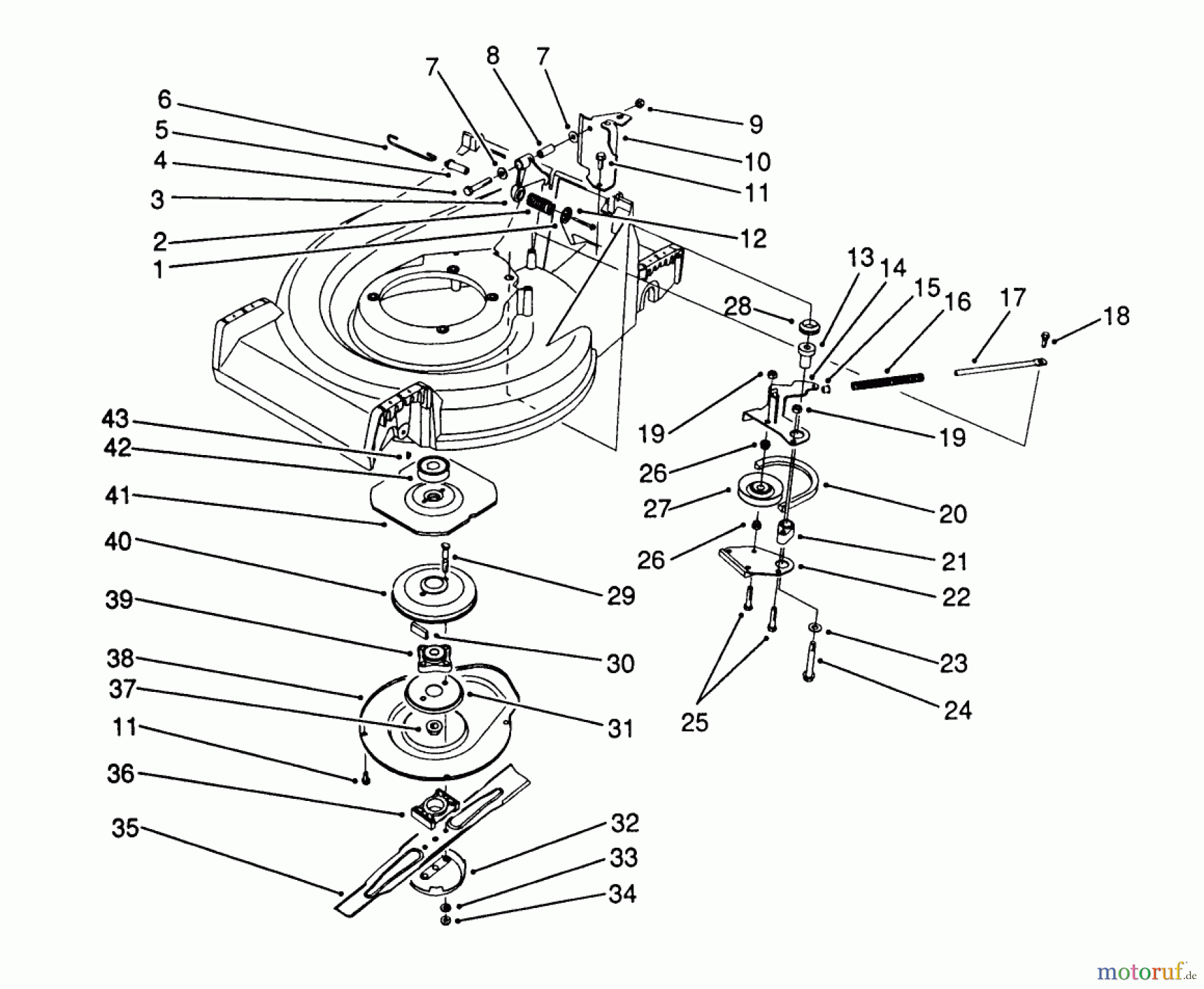  Toro Neu Mowers, Walk-Behind Seite 2 26622 - Toro Lawnmower, 1990 (0003101-0999999) BLADE BRAKE CLUTCH ASSEMBLY