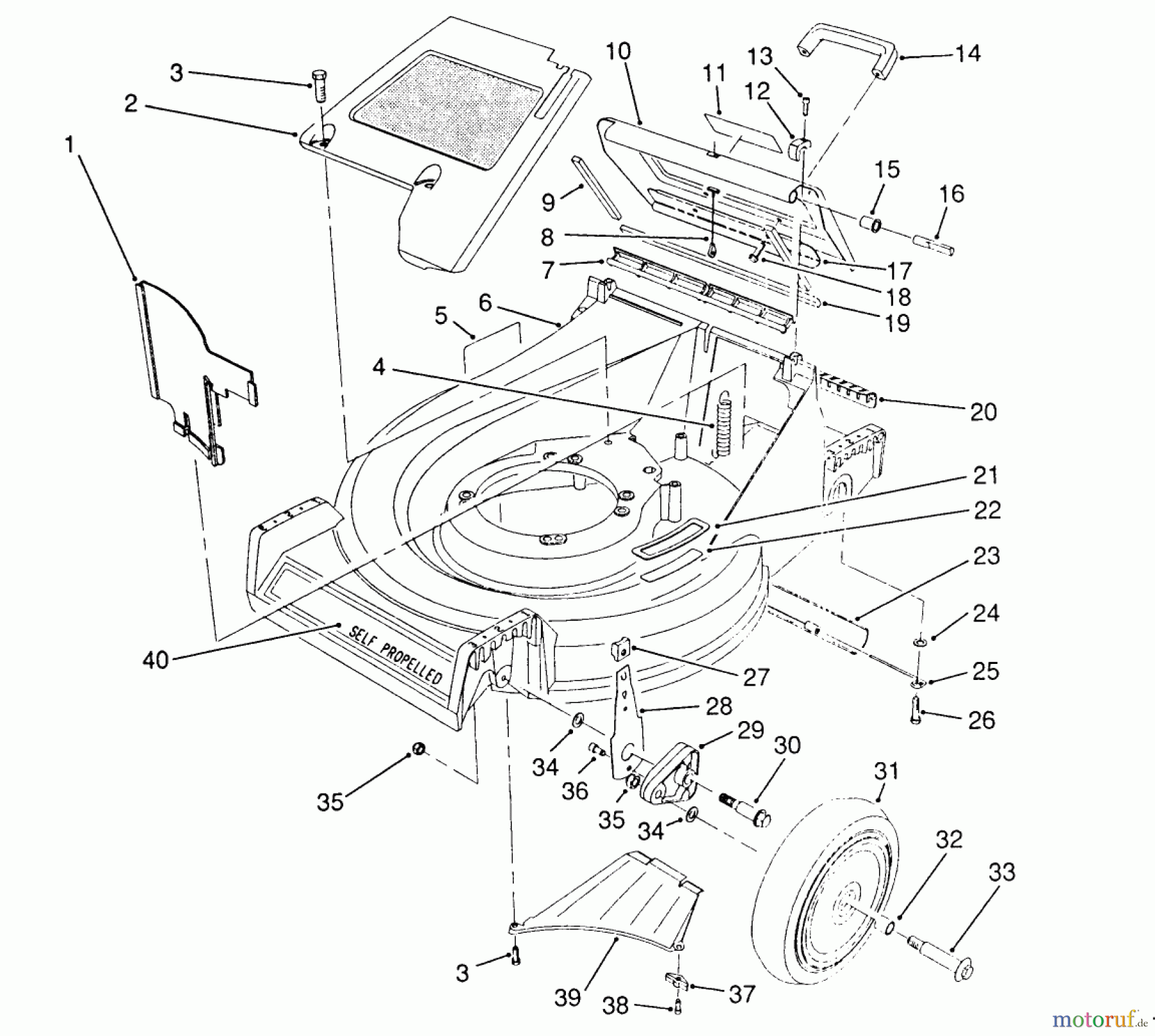 Toro Neu Mowers, Walk-Behind Seite 2 26622 - Toro Lawnmower, 1990 (0003101-0999999) HOUSING ASSEMBLY