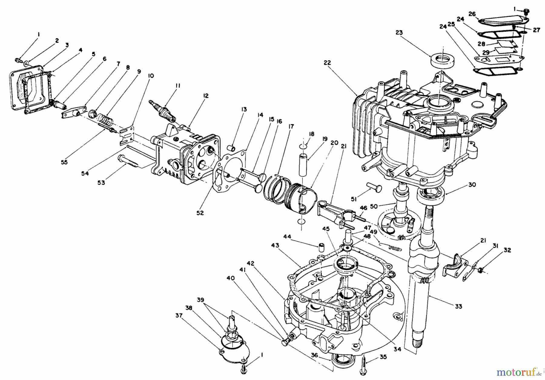 Toro Neu Mowers, Walk-Behind Seite 2 26622 - Toro Lawnmower, 1991 (1000001-1999999) CRANKCASE ASSEMBLY (ENGINE MODEL NO. VM140)