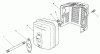 Toro 26622 - Lawnmower, 1991 (1000001-1999999) Ersatzteile MUFFLER ASSEMBLY (ENGINE MODEL NO. VM140)