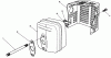 Toro 26622CS - Lawnmower, 1989 (9000001-9999999) Ersatzteile MUFFLER ASSEMBLY (ENGINE NO. VMJ8)