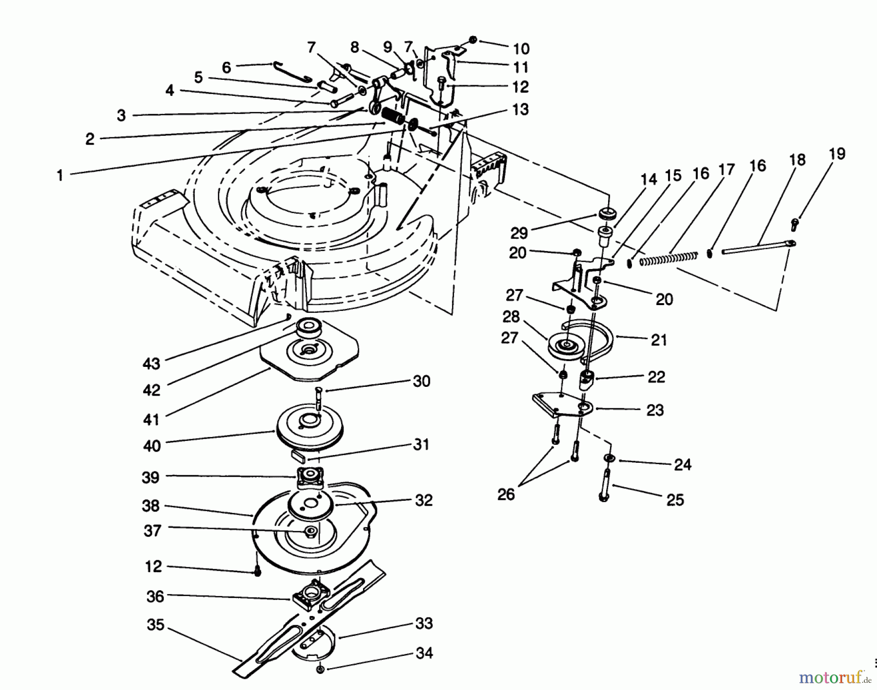 Toro Neu Mowers, Walk-Behind Seite 2 26624 - Toro Lawnmower, 1988 (8000001-8999999) BLADE BRAKE CLUTCH ASSEMBLY