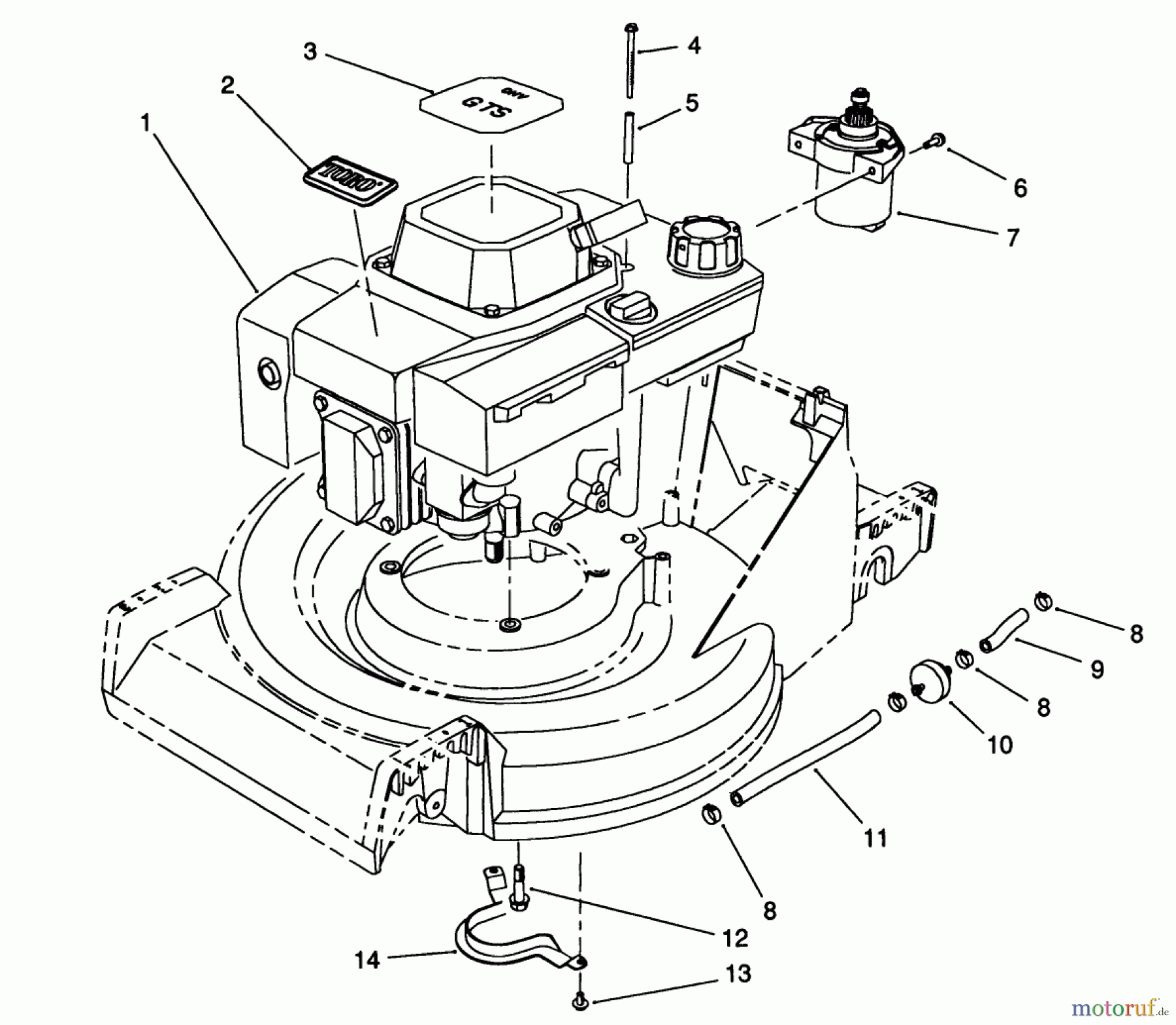 Toro Neu Mowers, Walk-Behind Seite 2 26624 - Toro Lawnmower, 1988 (8000001-8999999) ENGINE ASSEMBLY