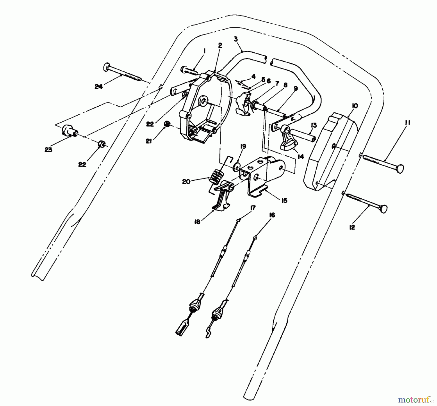 Toro Neu Mowers, Walk-Behind Seite 2 26624 - Toro Lawnmower, 1988 (8000001-8999999) TRACTION CONTROL ASSEMBLY