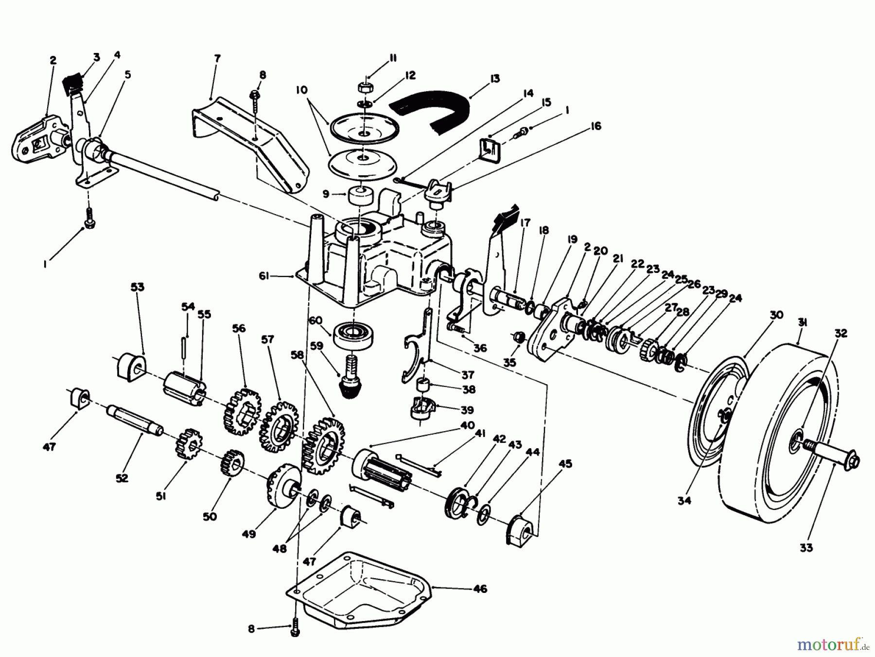  Toro Neu Mowers, Walk-Behind Seite 2 26624C - Toro Lawnmower, 1989 (9000001-9999999) GEAR CASE ASSEMBLY