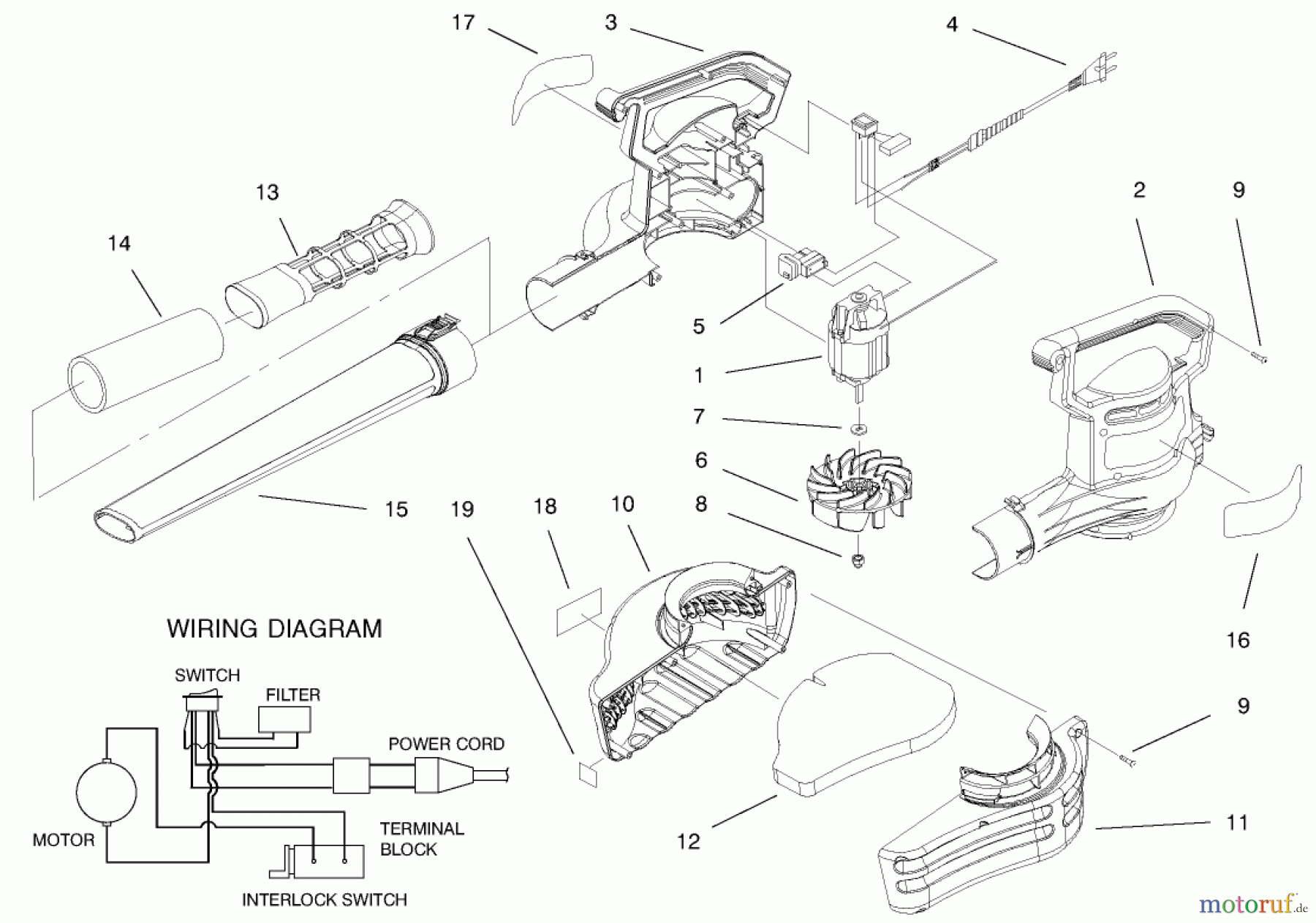  Toro Neu Blowers/Vacuums/Chippers/Shredders 51566 - Toro Quiet Blower Vac, 2000 (200000001-200999999) BLOWERVAC ASSEMBLY