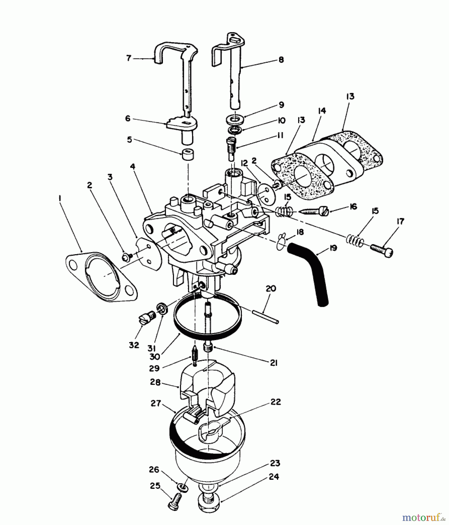  Toro Neu Mowers, Walk-Behind Seite 2 26624 - Toro Lawnmower, 1990 (0001102-0999999) CARBURETOR ASSEMBLY (ENGINE MODEL NO. VMK9-3)