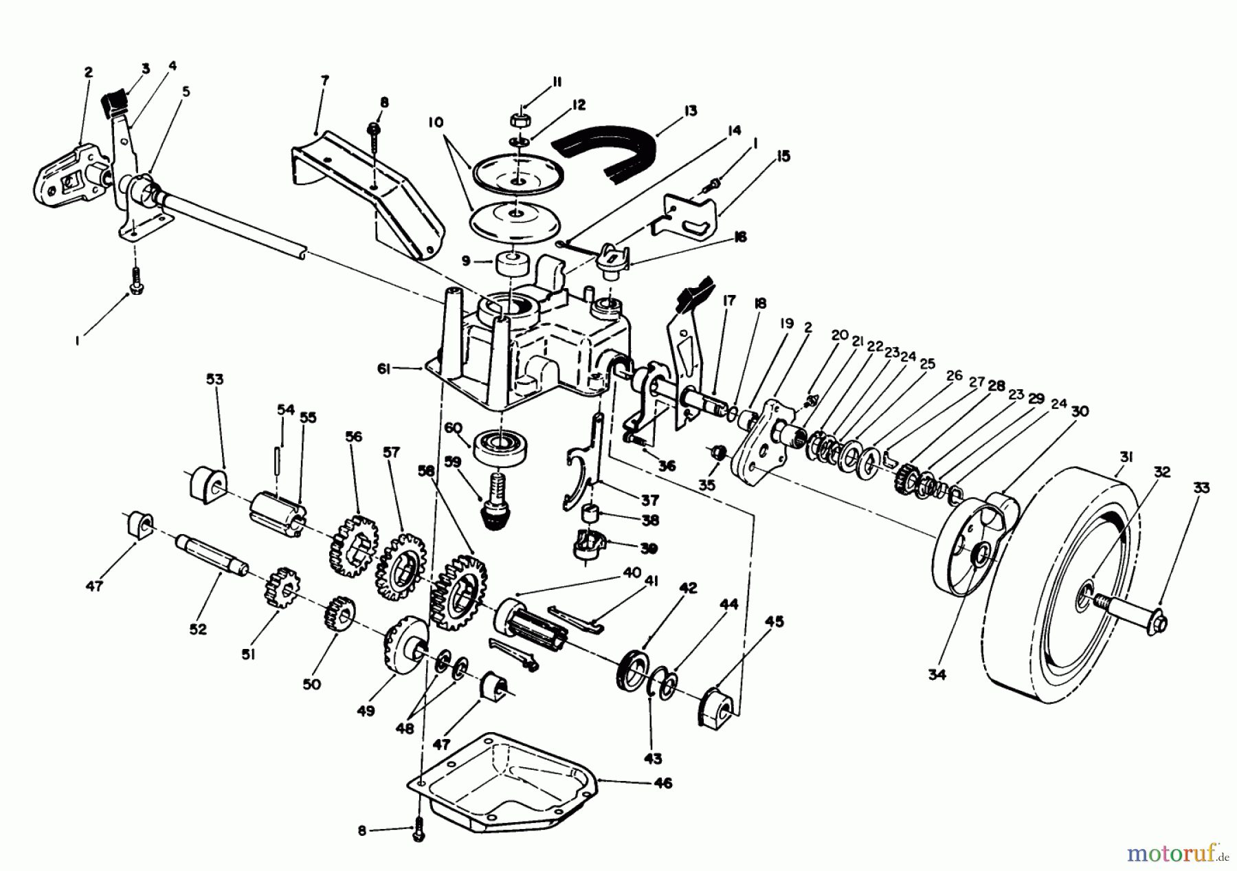  Toro Neu Mowers, Walk-Behind Seite 2 26624 - Toro Lawnmower, 1990 (0001102-0999999) GEAR CASE ASSEMBLY