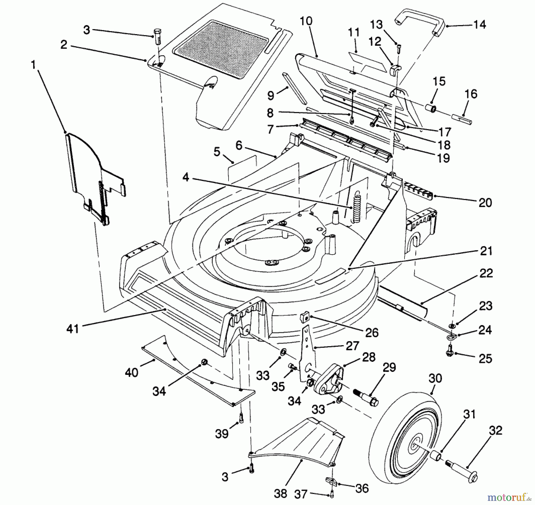  Toro Neu Mowers, Walk-Behind Seite 2 26625B - Toro Lawnmower, 1991 (1000001-1999999) HOUSING ASSEMBLY