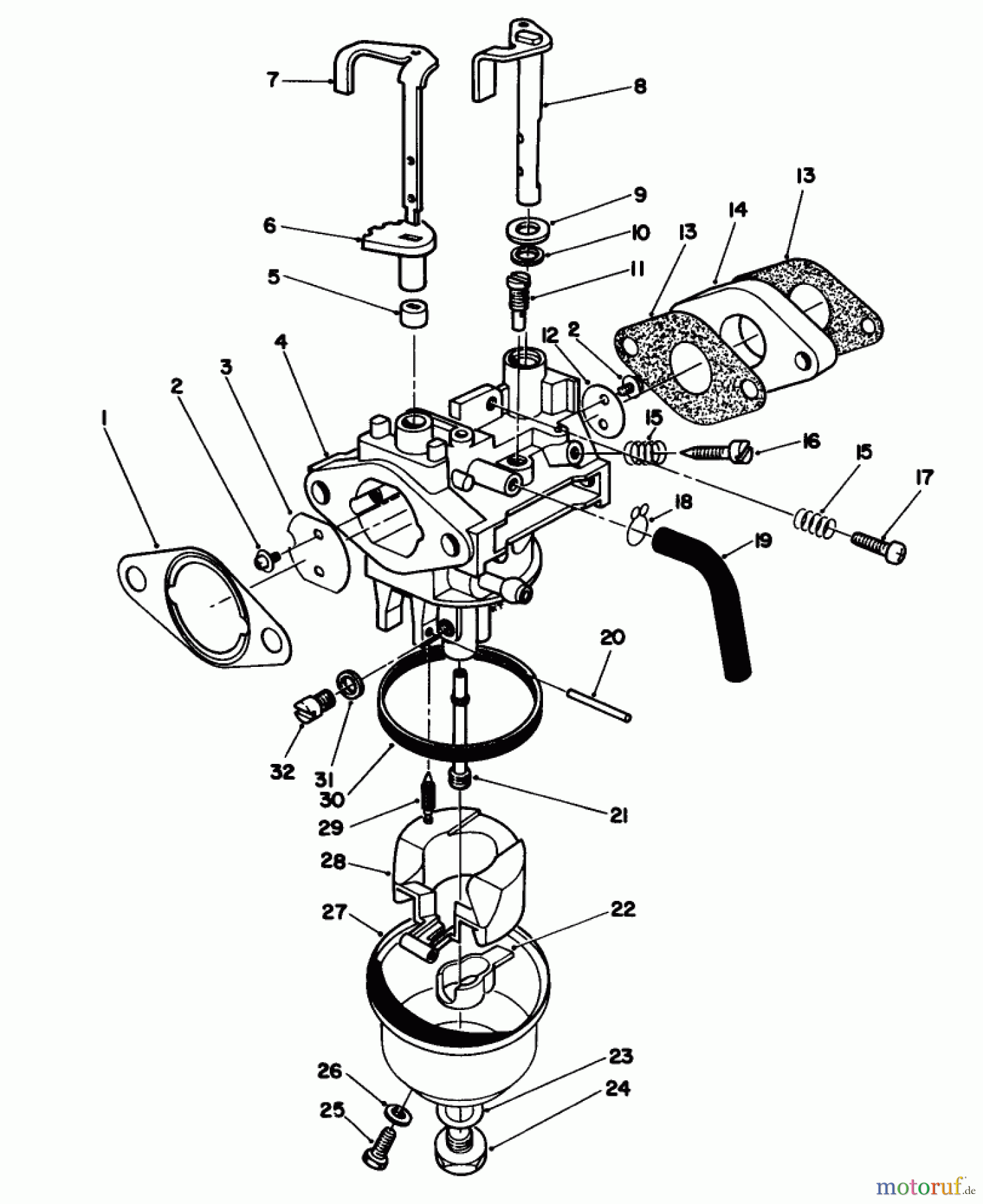  Toro Neu Mowers, Walk-Behind Seite 2 26625BG - Toro Lawnmower, 1992 (2000001-2999999) CARBURETOR ASSEMBLY (ENGINE NO. VMM1-5)