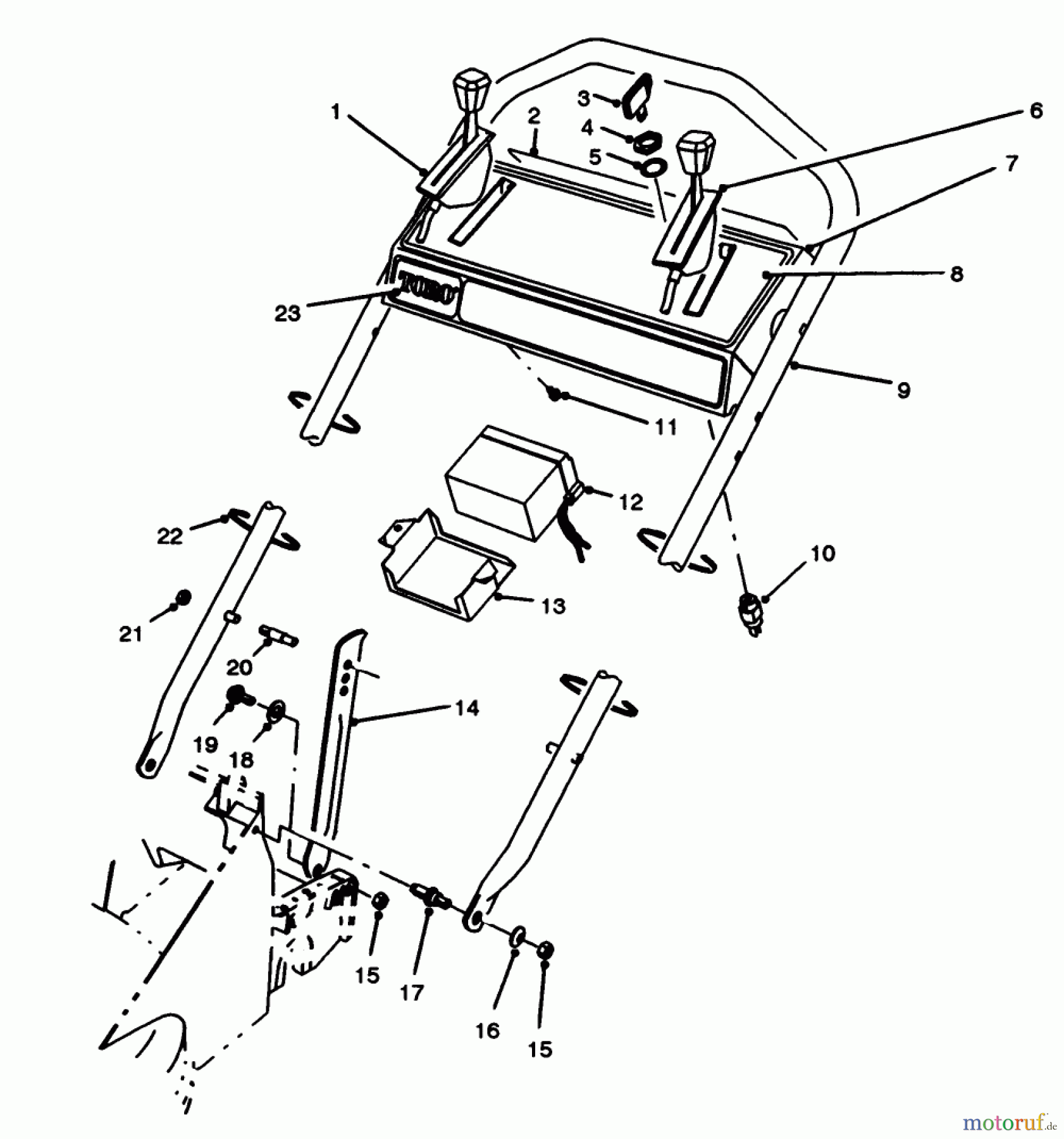 Toro Neu Mowers, Walk-Behind Seite 2 26625BG - Toro Lawnmower, 1992 (2000001-2999999) HANDLE ASSEMBLY