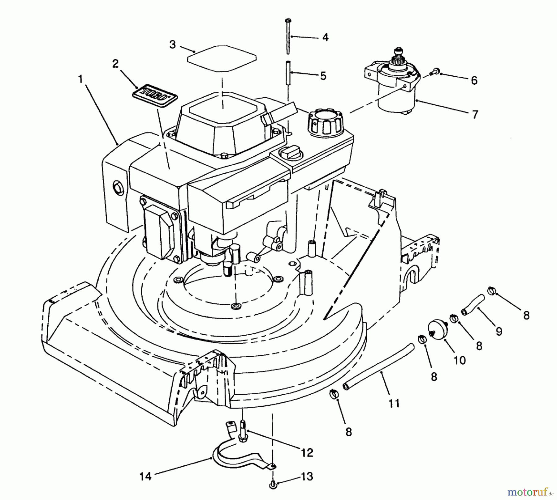 Toro Neu Mowers, Walk-Behind Seite 2 26625CG - Toro Lawnmower, 1989 (9000001-9999999) ENGINE ASSEMBLY