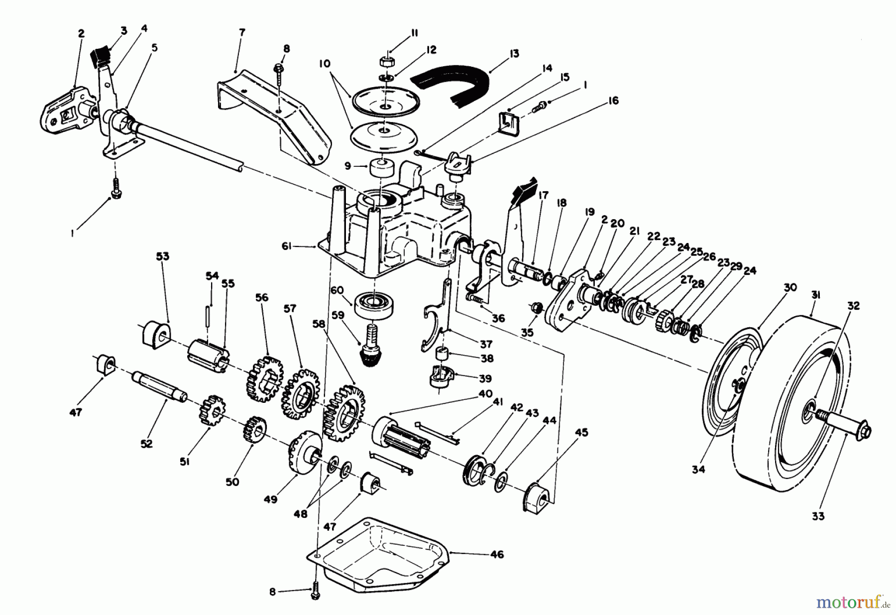 Toro Neu Mowers, Walk-Behind Seite 2 26625CG - Toro Lawnmower, 1989 (9000001-9999999) GEAR CASE ASSEMBLY
