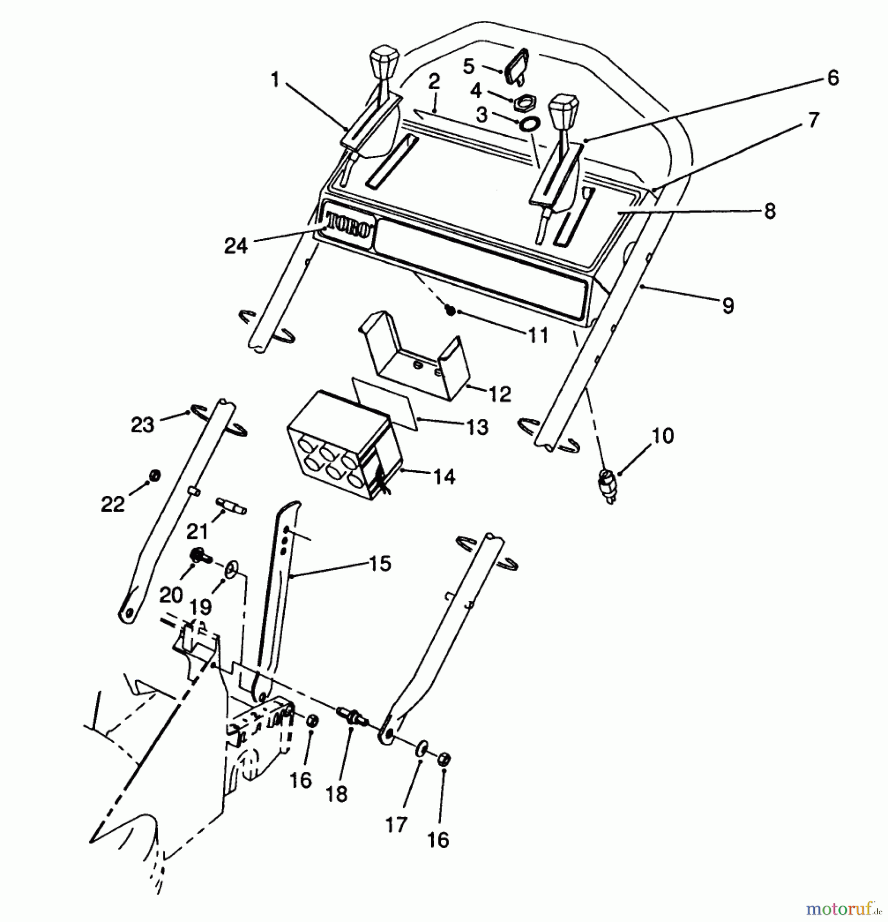 Toro Neu Mowers, Walk-Behind Seite 2 26625CG - Toro Lawnmower, 1989 (9000001-9999999) HANDLE ASSEMBLY