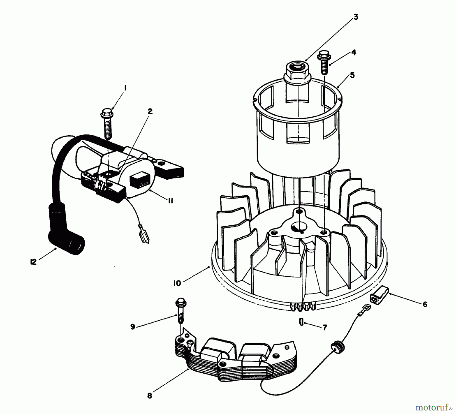 Toro Neu Mowers, Walk-Behind Seite 2 26625CG - Toro Lawnmower, 1989 (9000001-9999999) MAGNETO & FLYWHEEL ASSEMBLY (ENGINE NO. VMJ8)