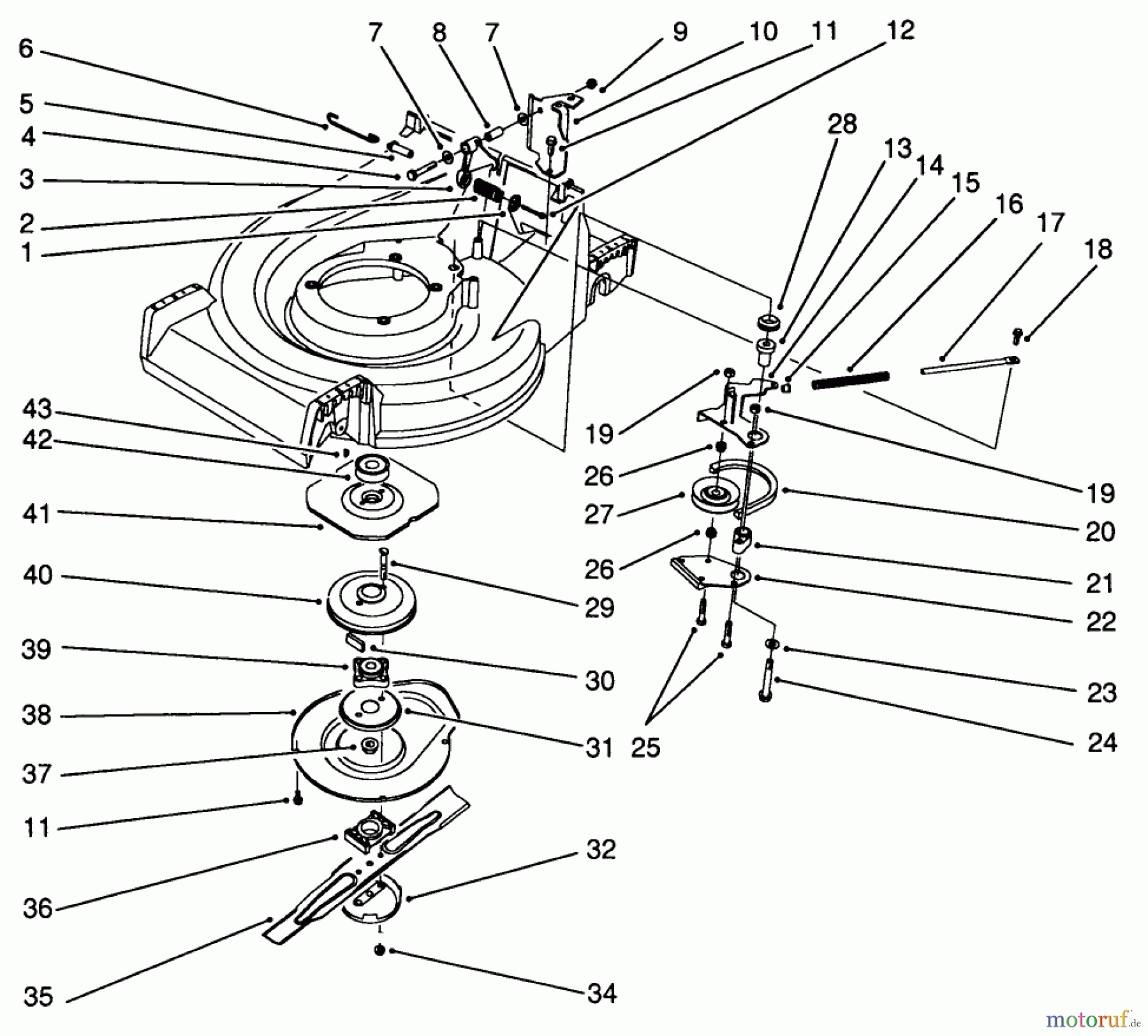  Toro Neu Mowers, Walk-Behind Seite 2 26626 - Toro Lawnmower, 1991 (1000001-1999999) BLADE BRAKE CLUTCH ASSEMBLY