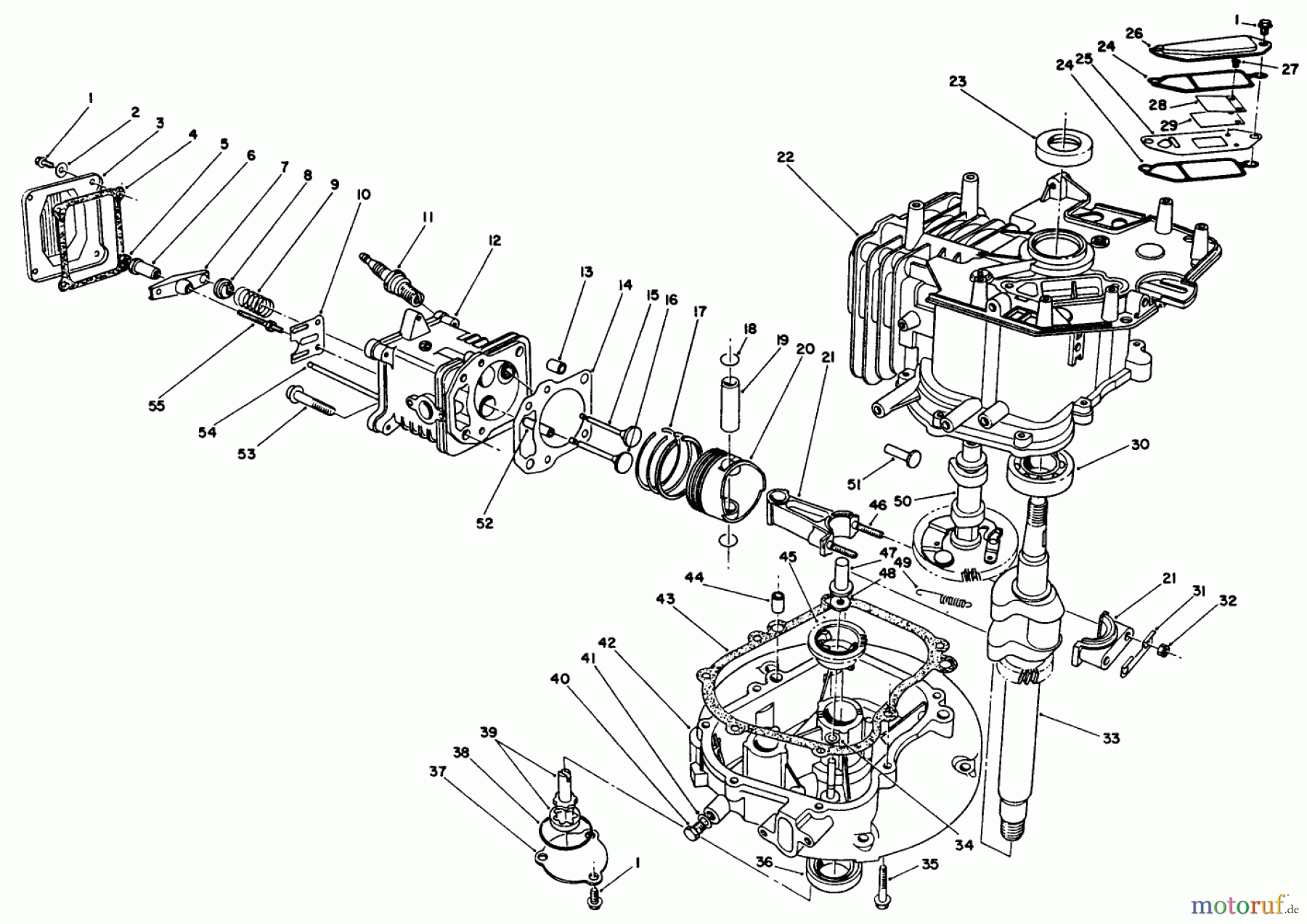 Toro Neu Mowers, Walk-Behind Seite 2 26626 - Toro Lawnmower, 1991 (1000001-1999999) CRANKCASE ASSEMBLY (ENGINE MODEL NO. VML0-3)