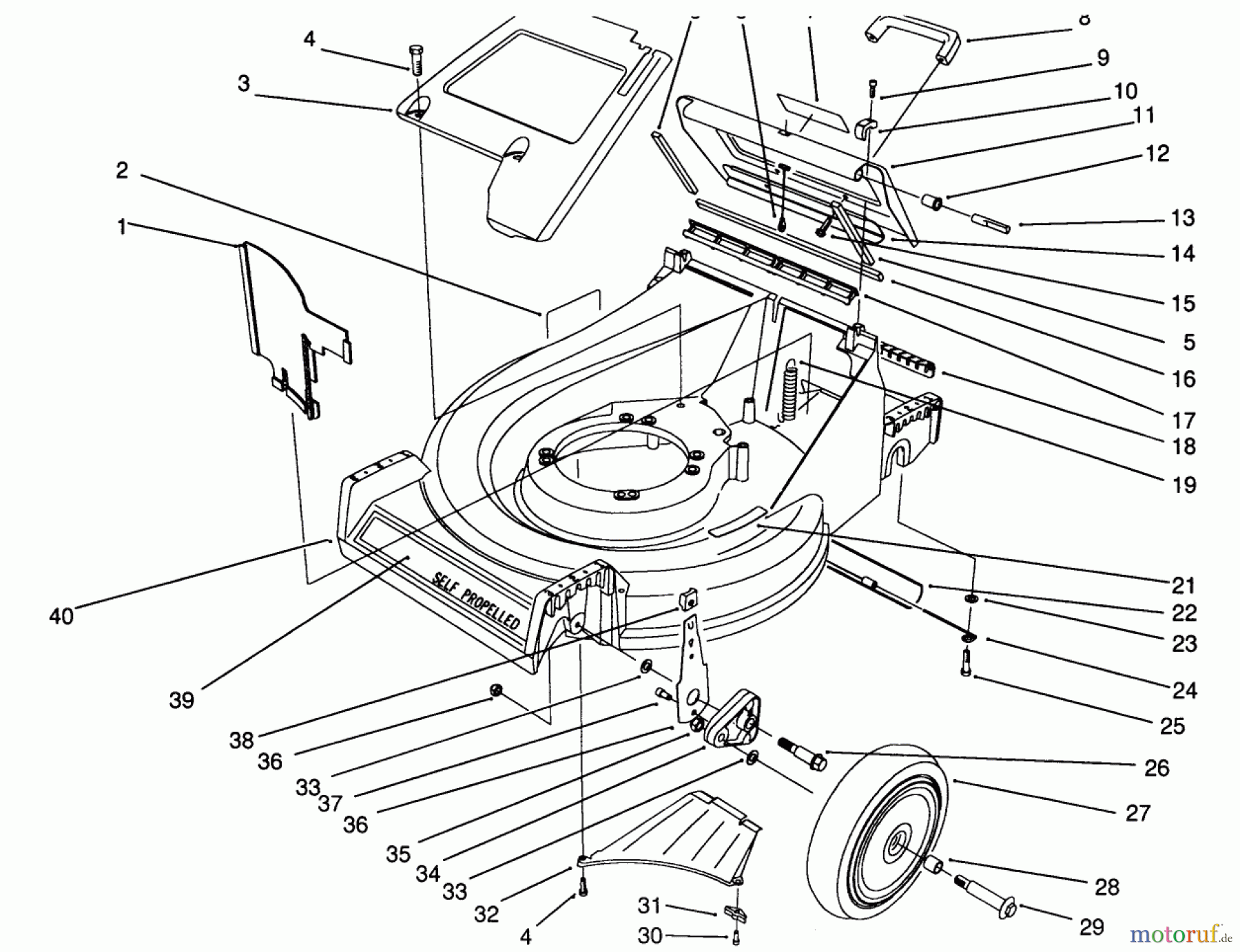 Toro Neu Mowers, Walk-Behind Seite 2 26626 - Toro Lawnmower, 1991 (1000001-1999999) HOUSING ASSEMBLY